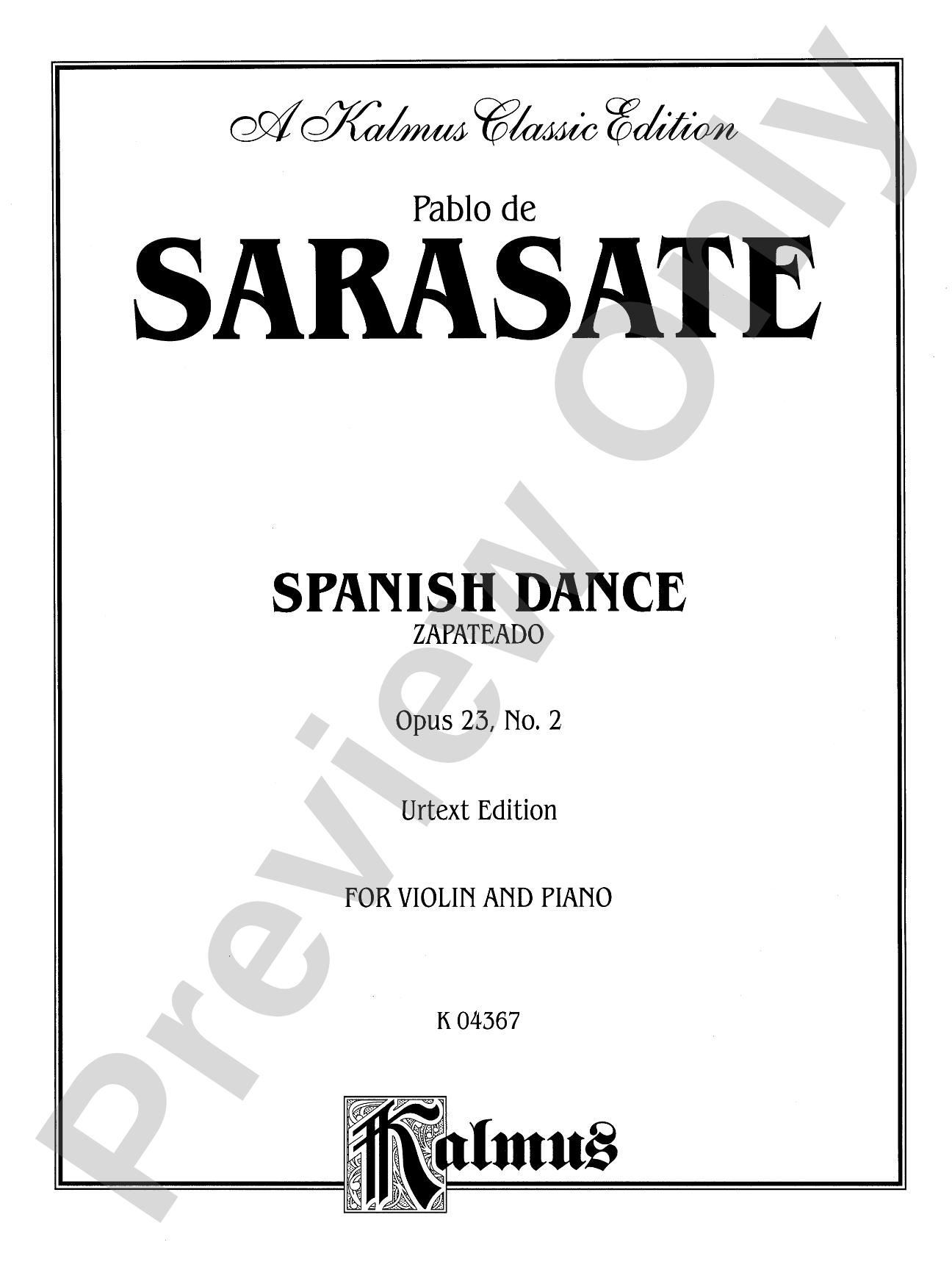 Sarasate: Spanish Dance, Op. 23, No. 2 (Zapateado)