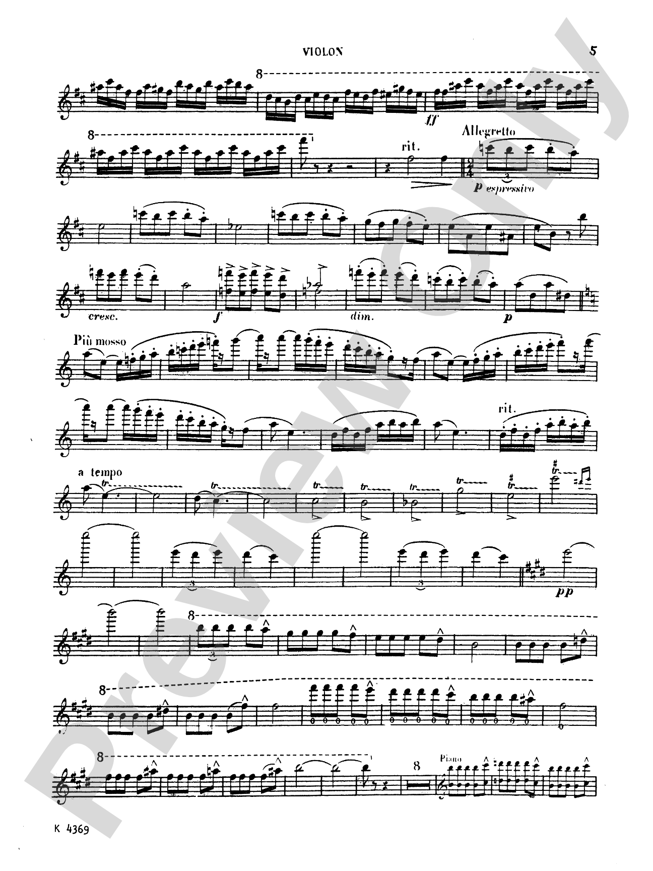 Saint-Saëns: Havanaise, Op. 83 (Urtext), Arr. Eugene Ysaye: Violin Book