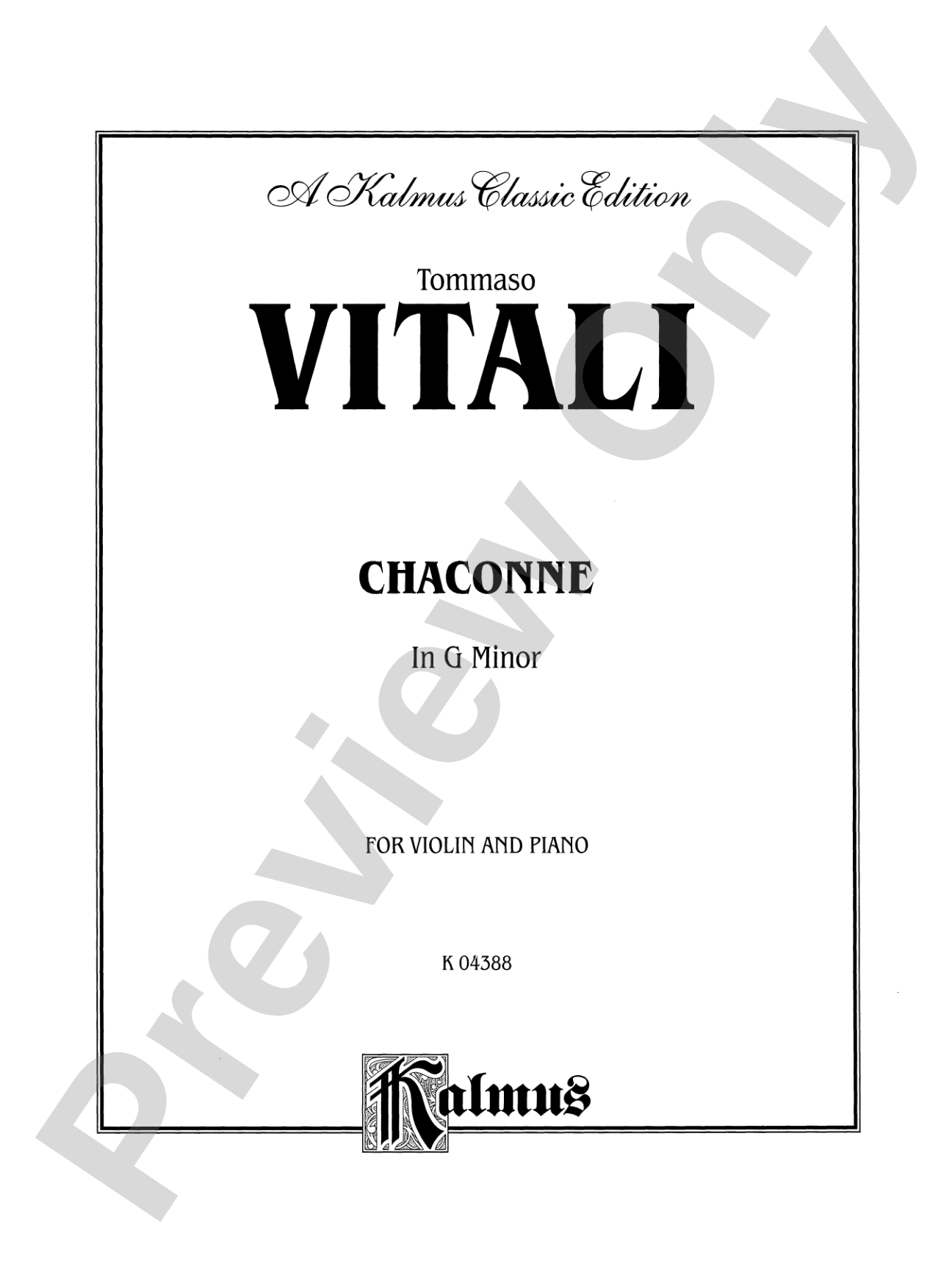 Vitali: Chaconne in G Minor