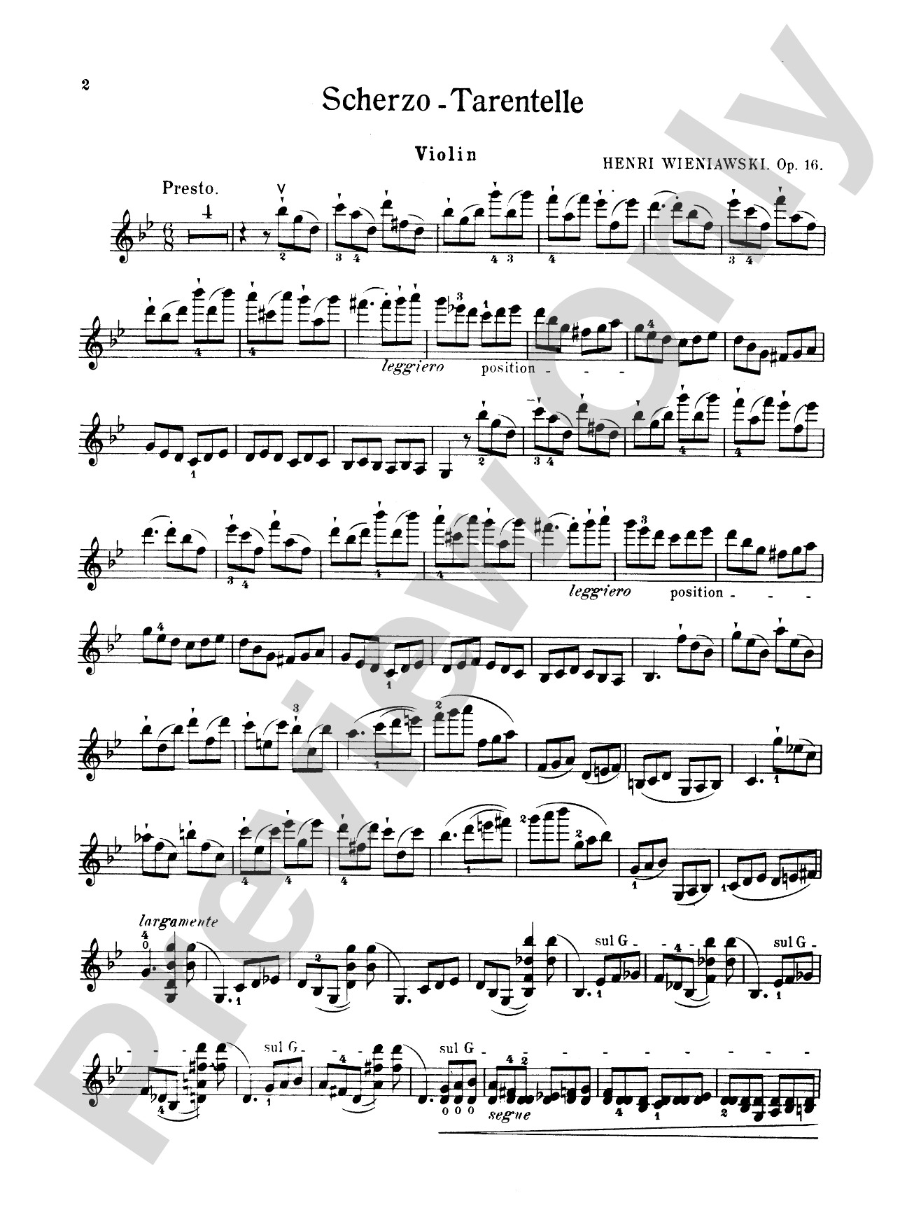 Wieniawski: Scherzo-Tarentelle, Op. 16: Violin Book