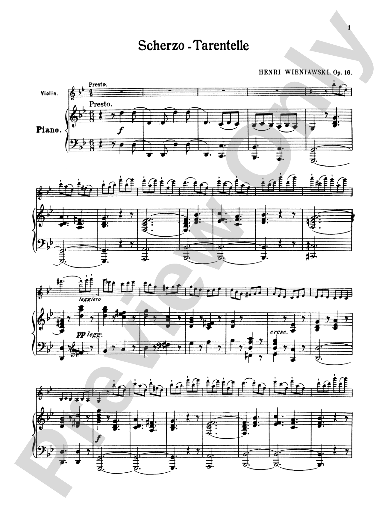 Wieniawski: Scherzo-Tarentelle, Op. 16