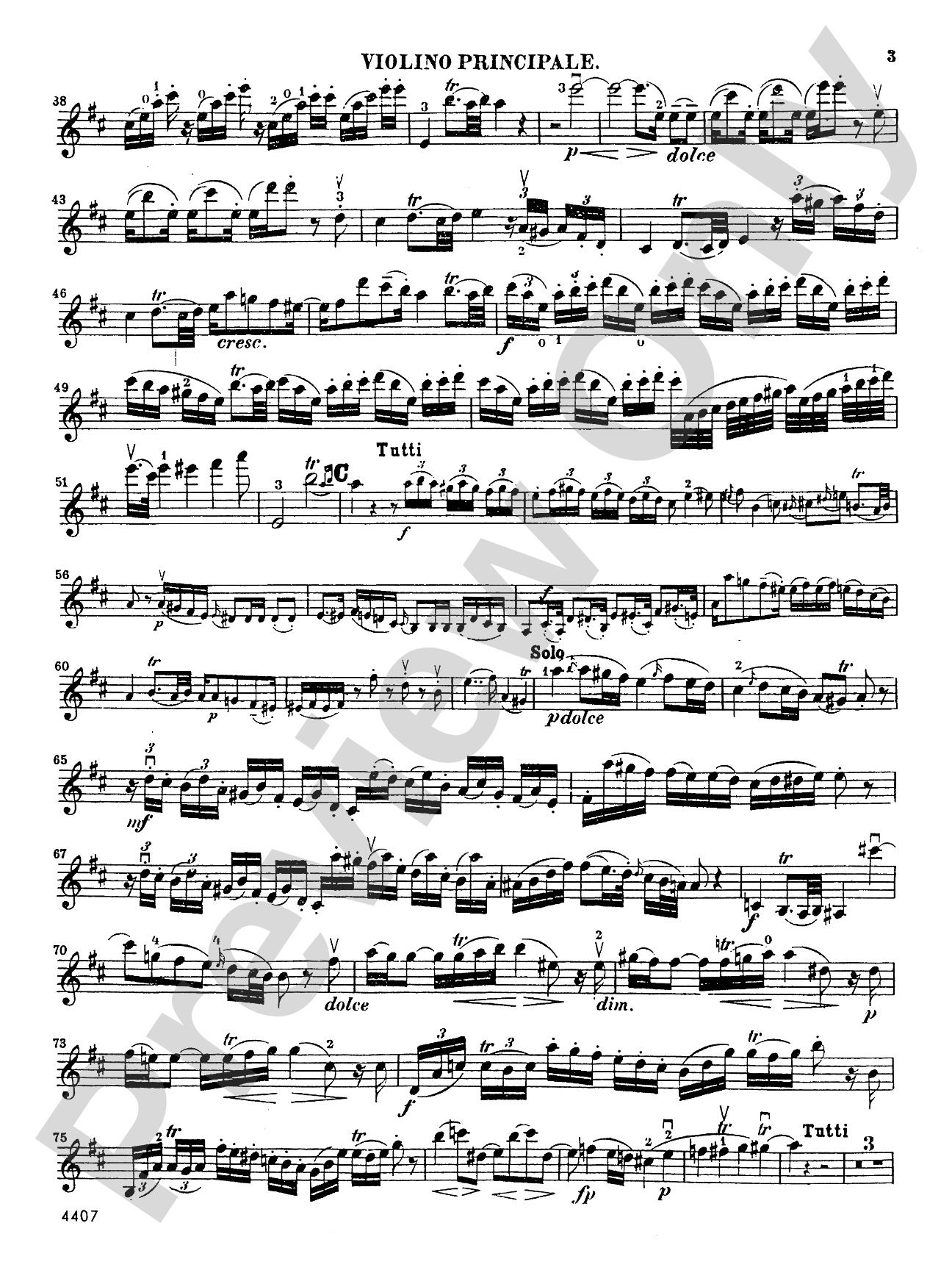 Mozart: Violin Concerto No. 2 in D Major, K. 211: Violin Book