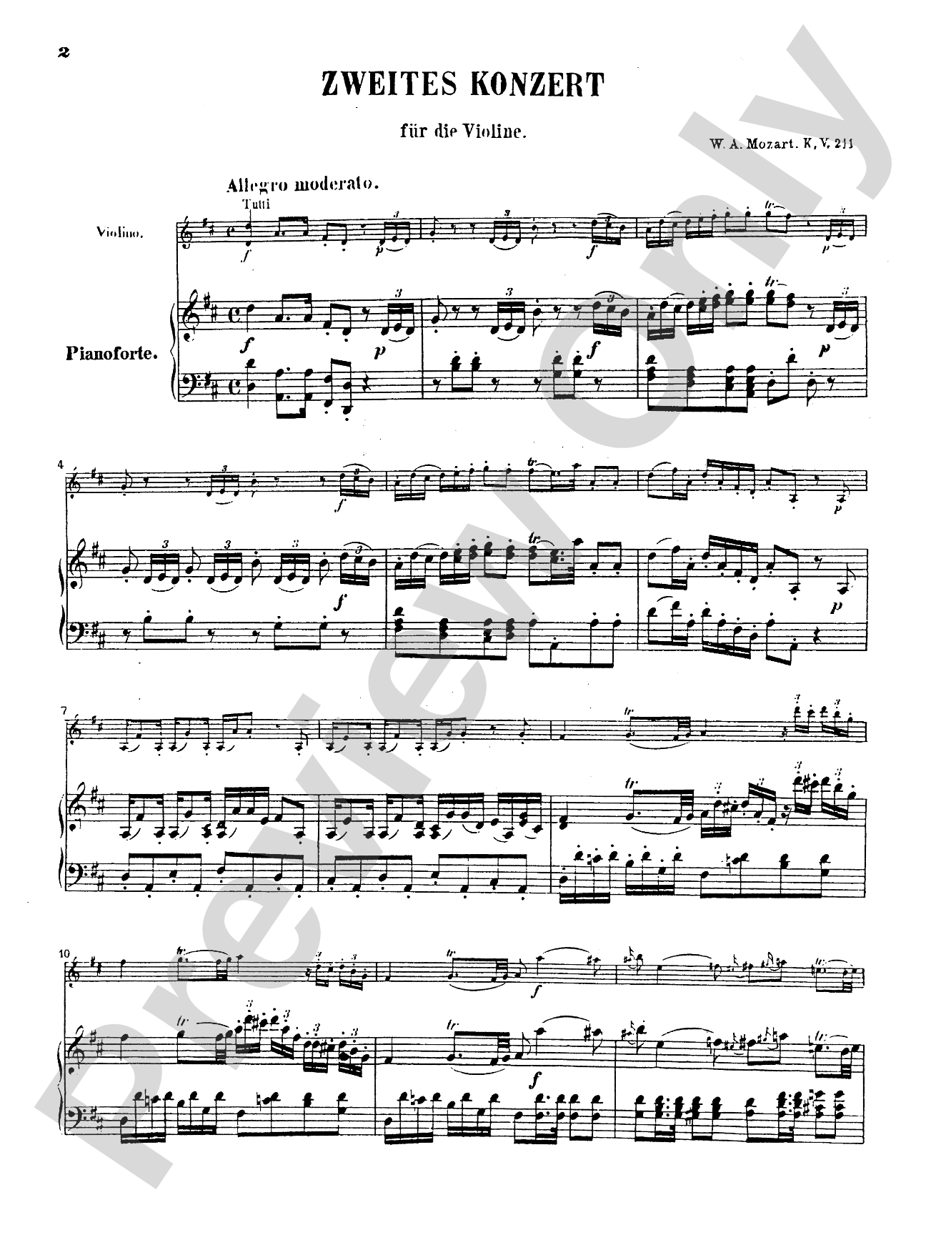 Mozart: Violin Concerto No. 2 in D Major, K. 211