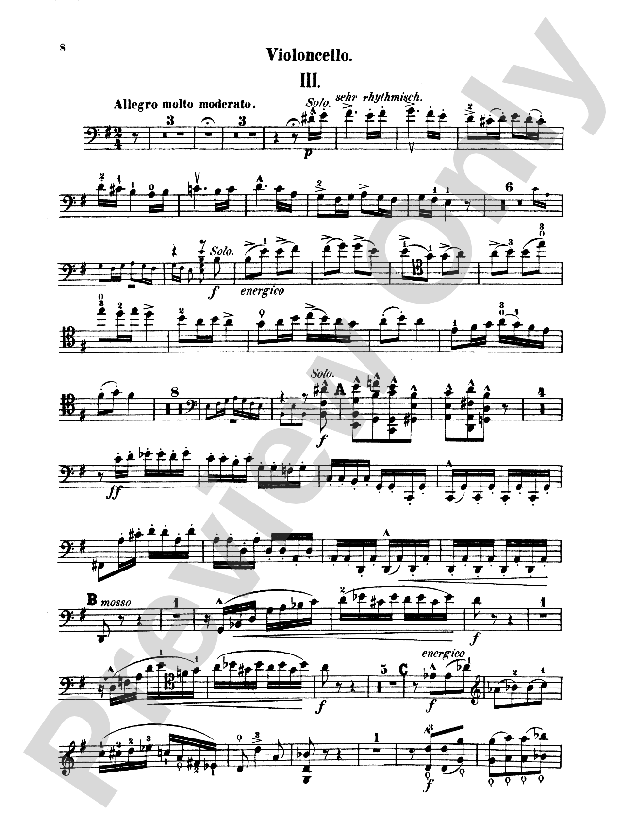 Popper: Cello Concerto in E Minor, Op. 24: Cello Book