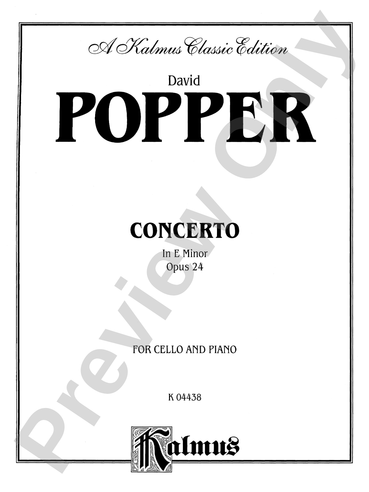 Popper: Cello Concerto in E Minor, Op. 24
