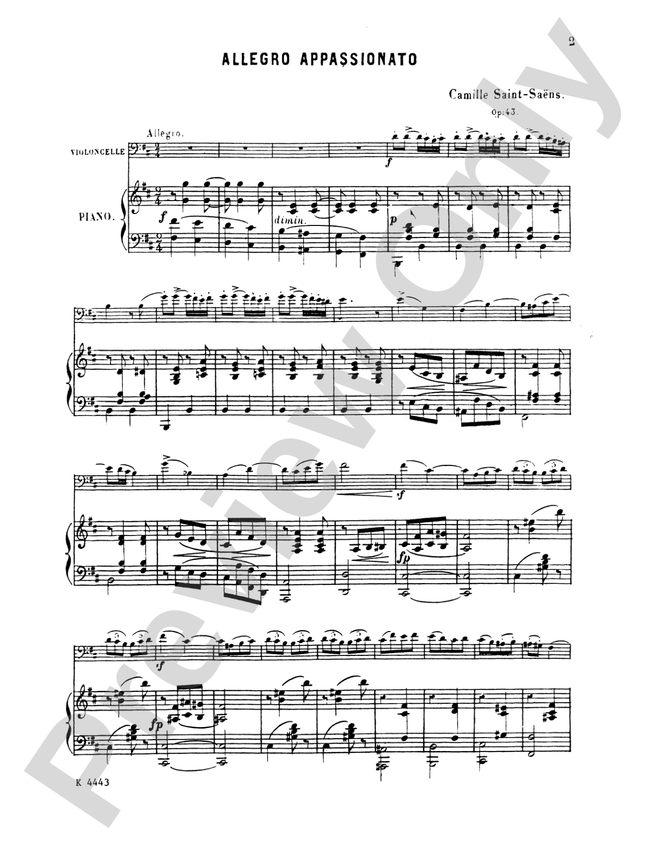 Saint-Saëns: Allegro Appassionato, Op. 43
