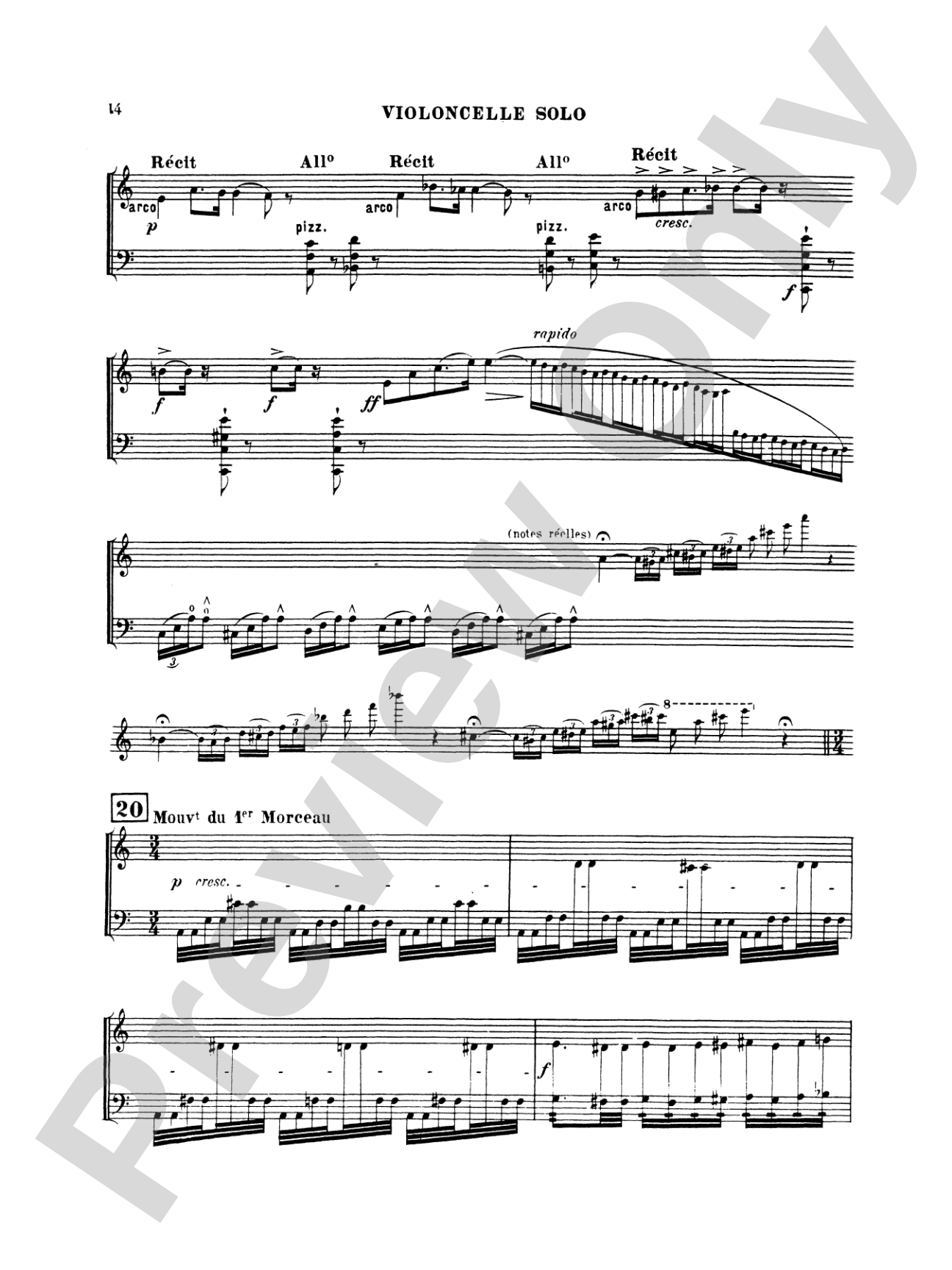 Saint-Saëns: Cello Concerto No. 2, Op. 119 in D Minor: Cello Book