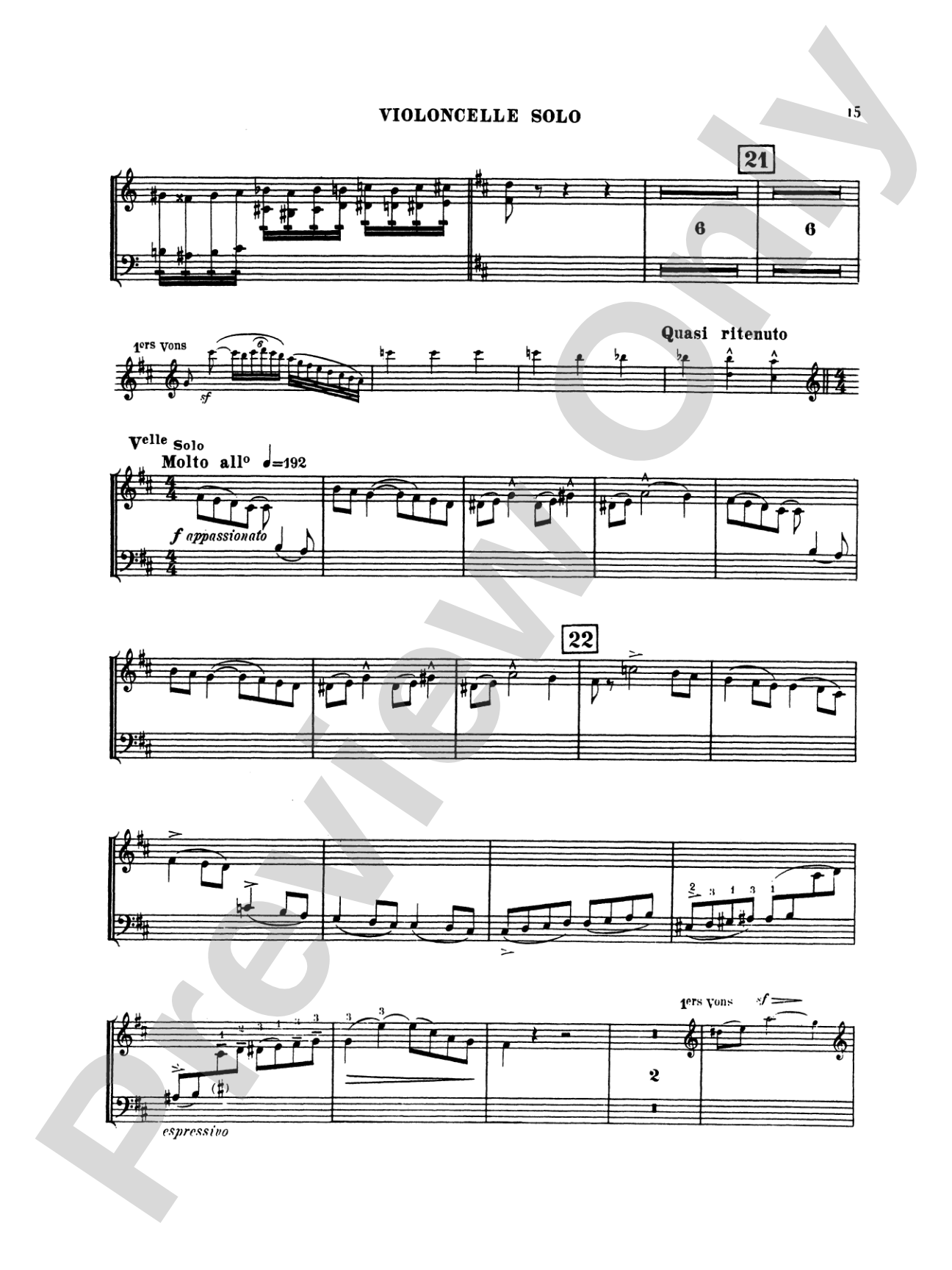 Saint-Saëns: Cello Concerto No. 2, Op. 119 in D Minor: Cello Book