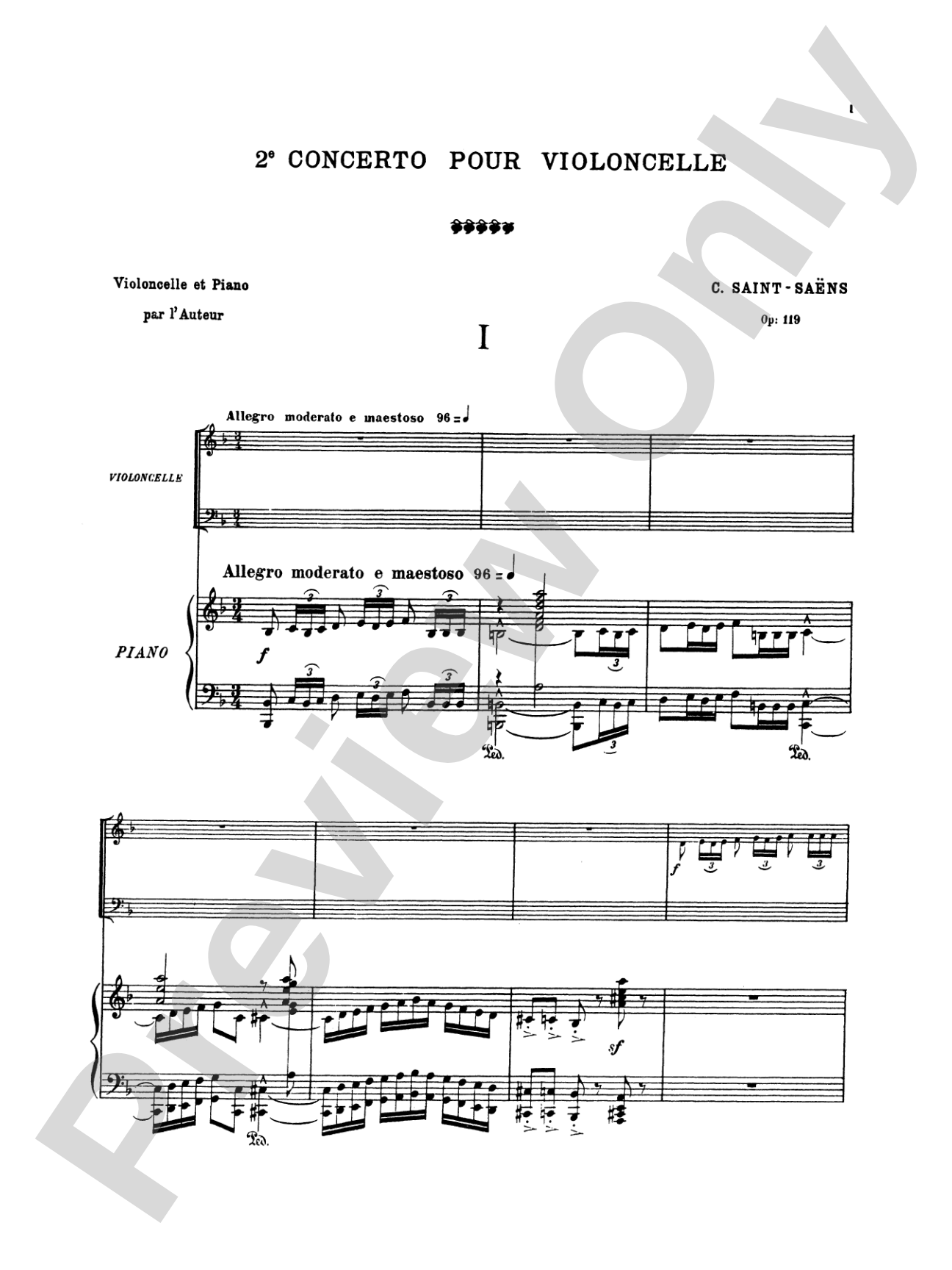 Saint-Saëns: Cello Concerto No. 2, Op. 119 in D Minor