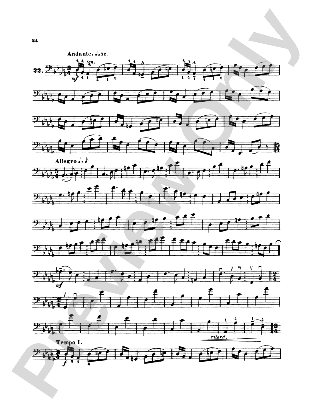 Simandl: Thirty Etudes for Double Bass: String Bass Book