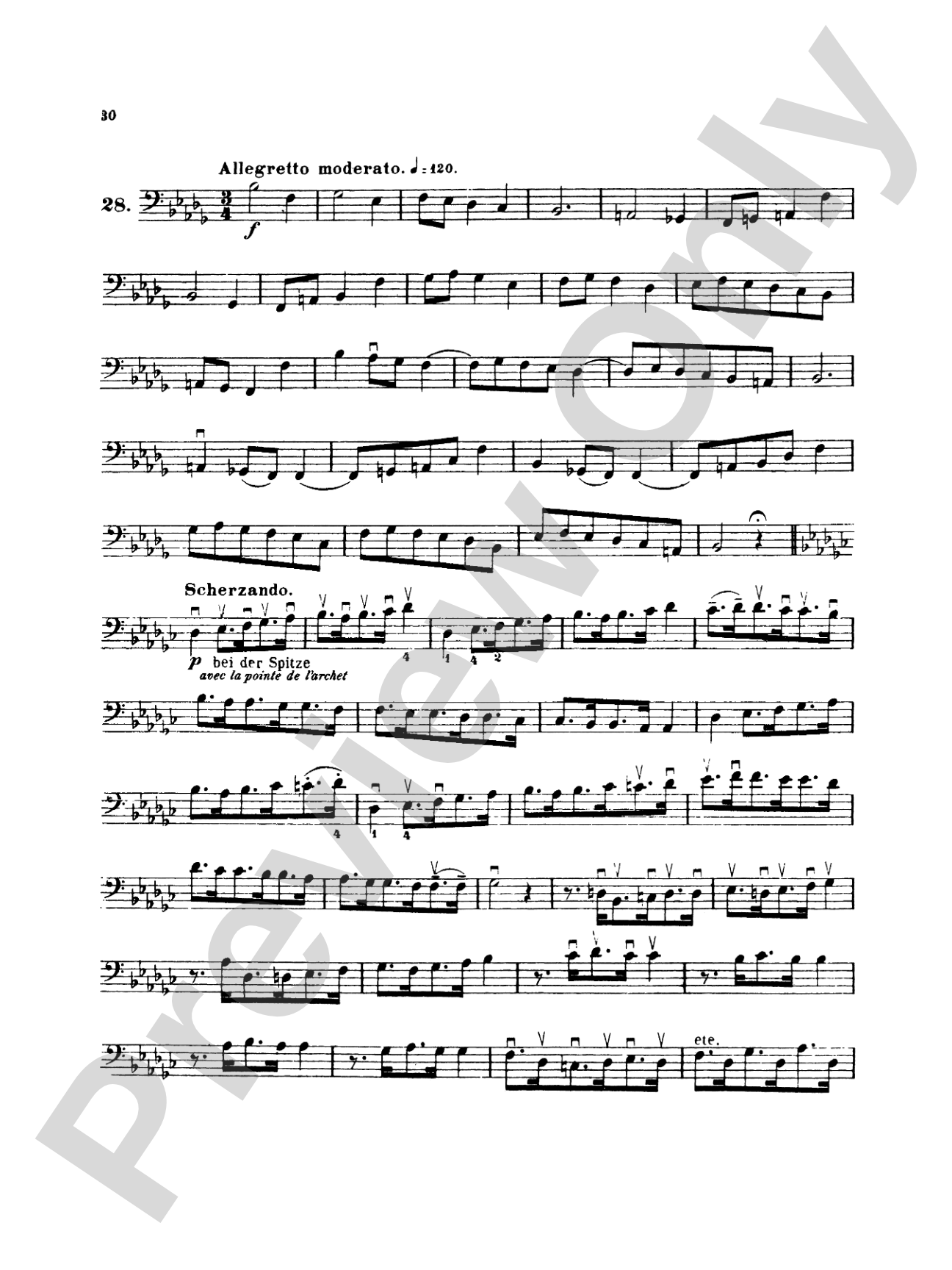 Simandl: Thirty Etudes for Double Bass: String Bass Book