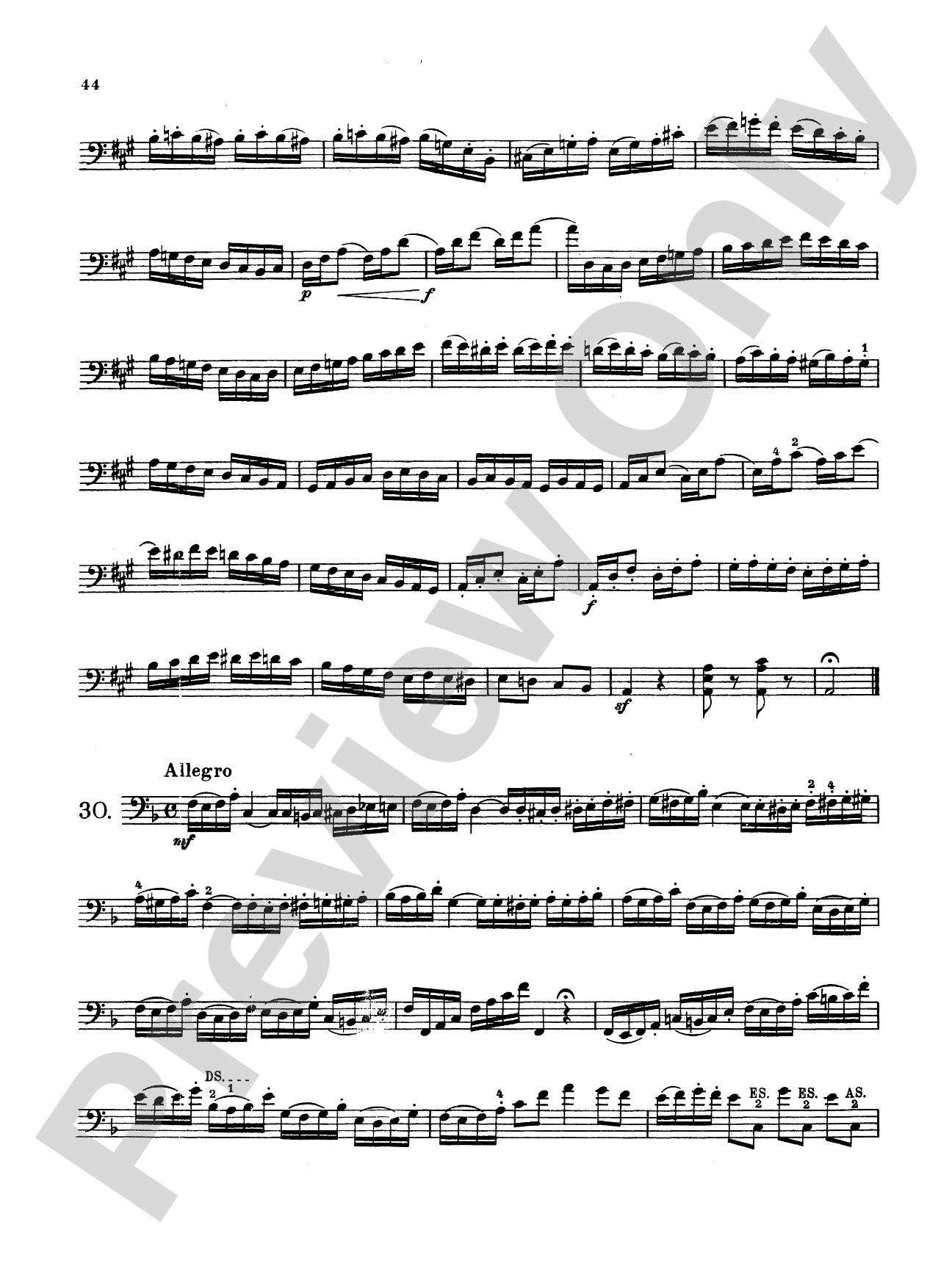 Storch: Thirty-Two Etudes: String Bass Book
