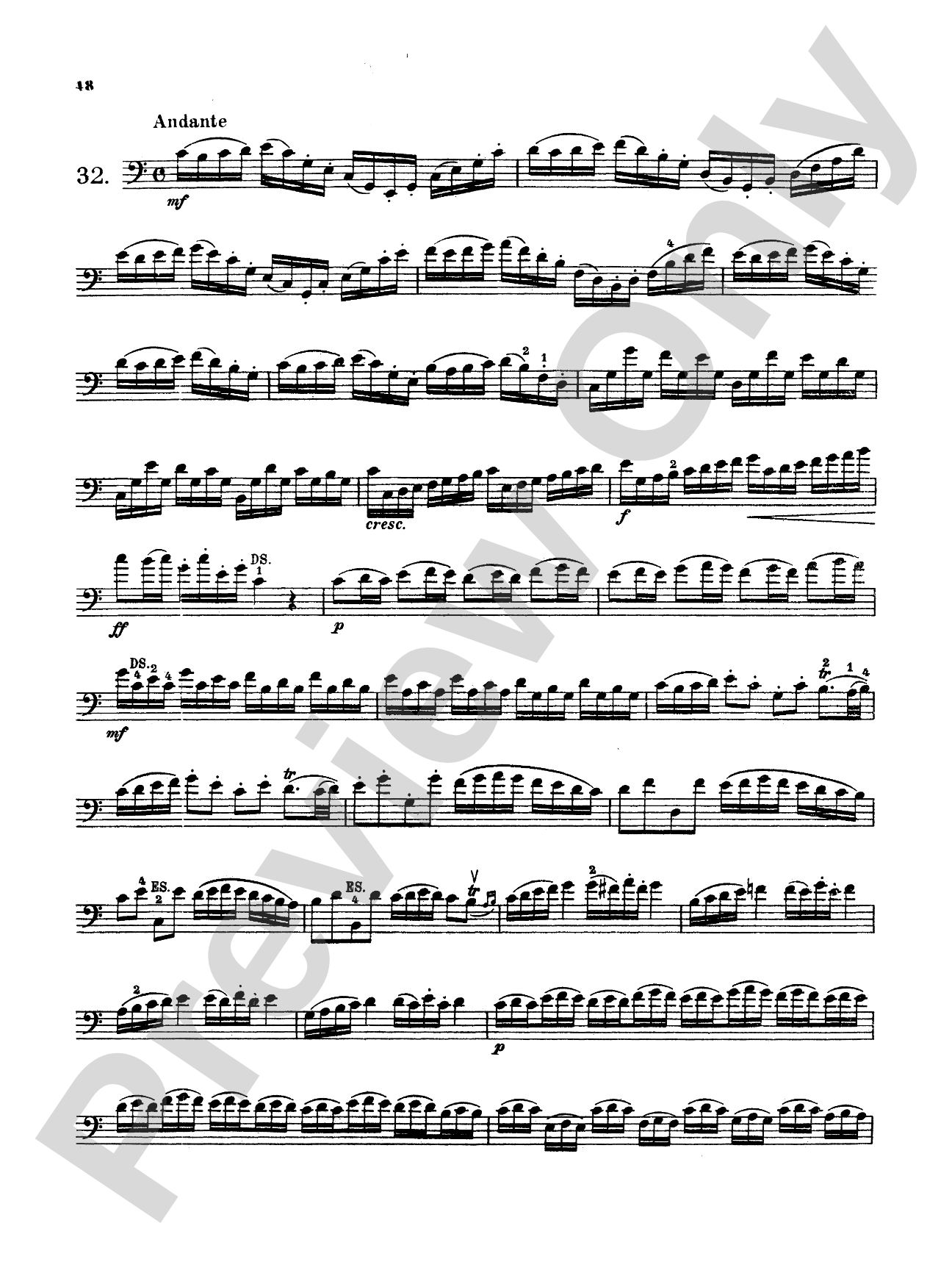 Storch: Thirty-Two Etudes: String Bass Book