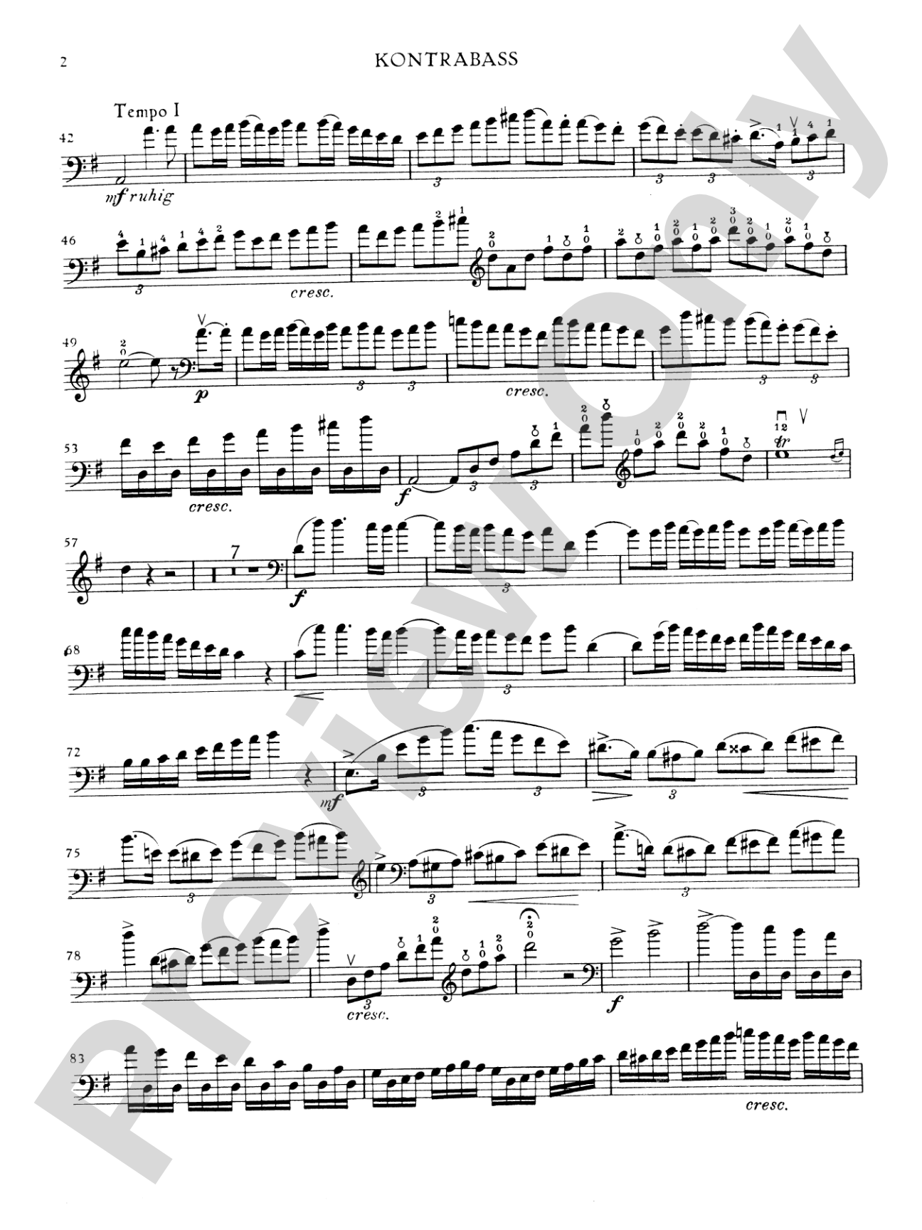 Dragonetti: Student's Concerto in A Major: String Bass Book