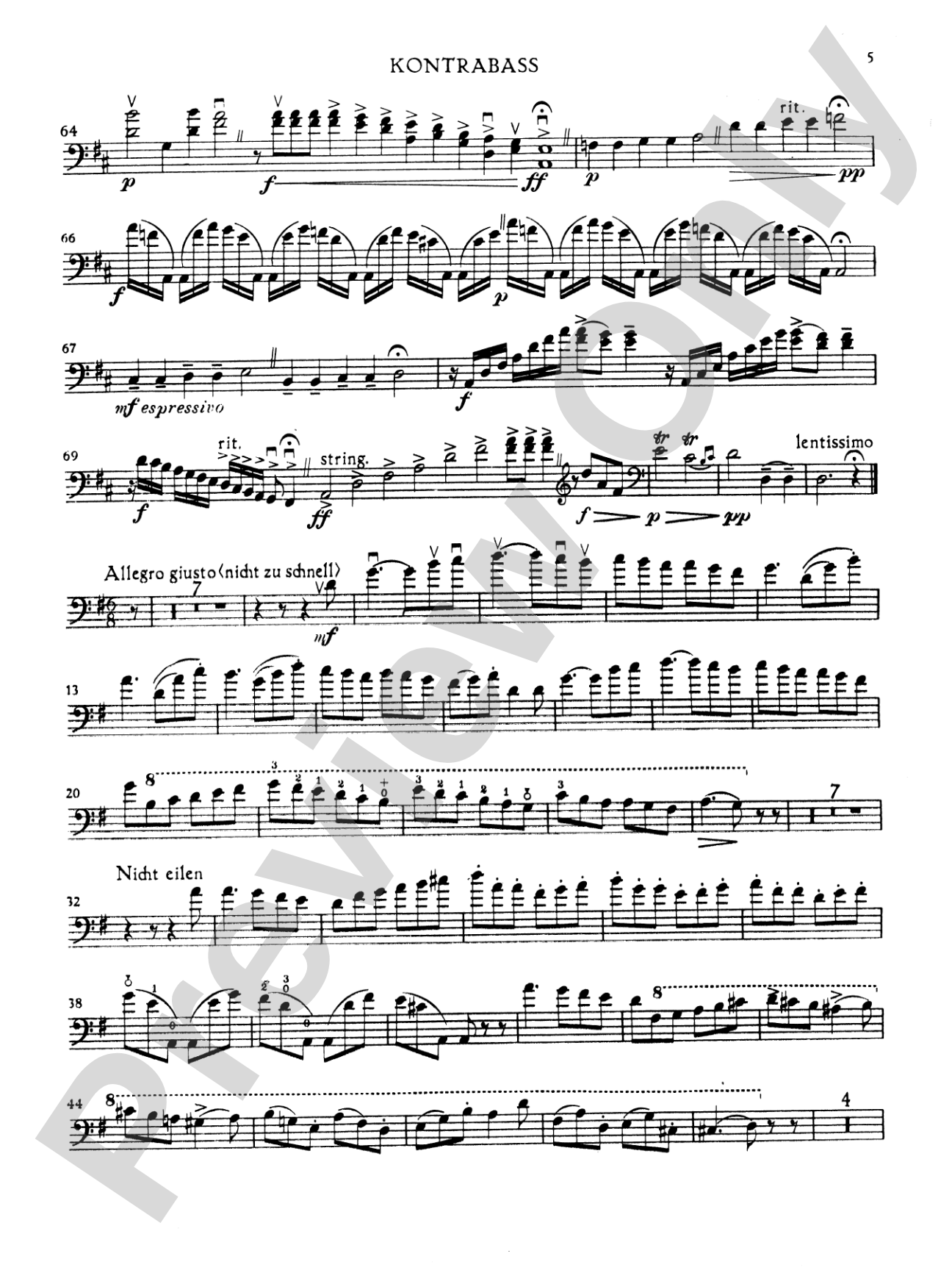 Dragonetti: Student's Concerto in A Major: String Bass Book