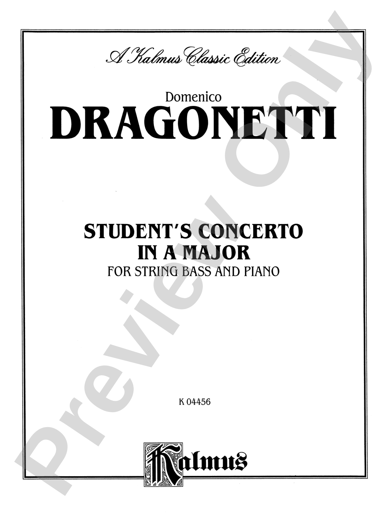 Dragonetti: Student's Concerto in A Major