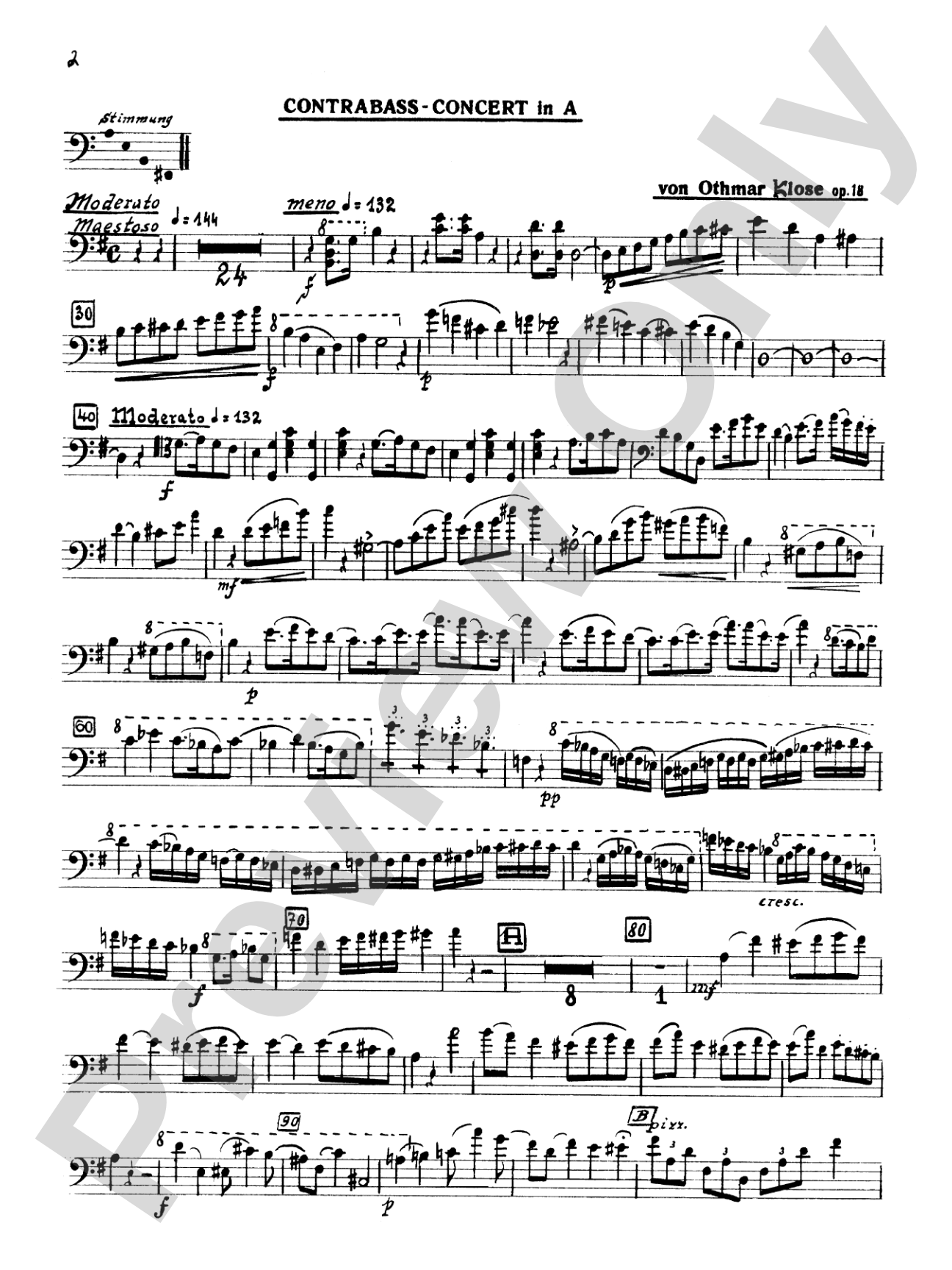 Klose: Concerto in A, Op. 18
