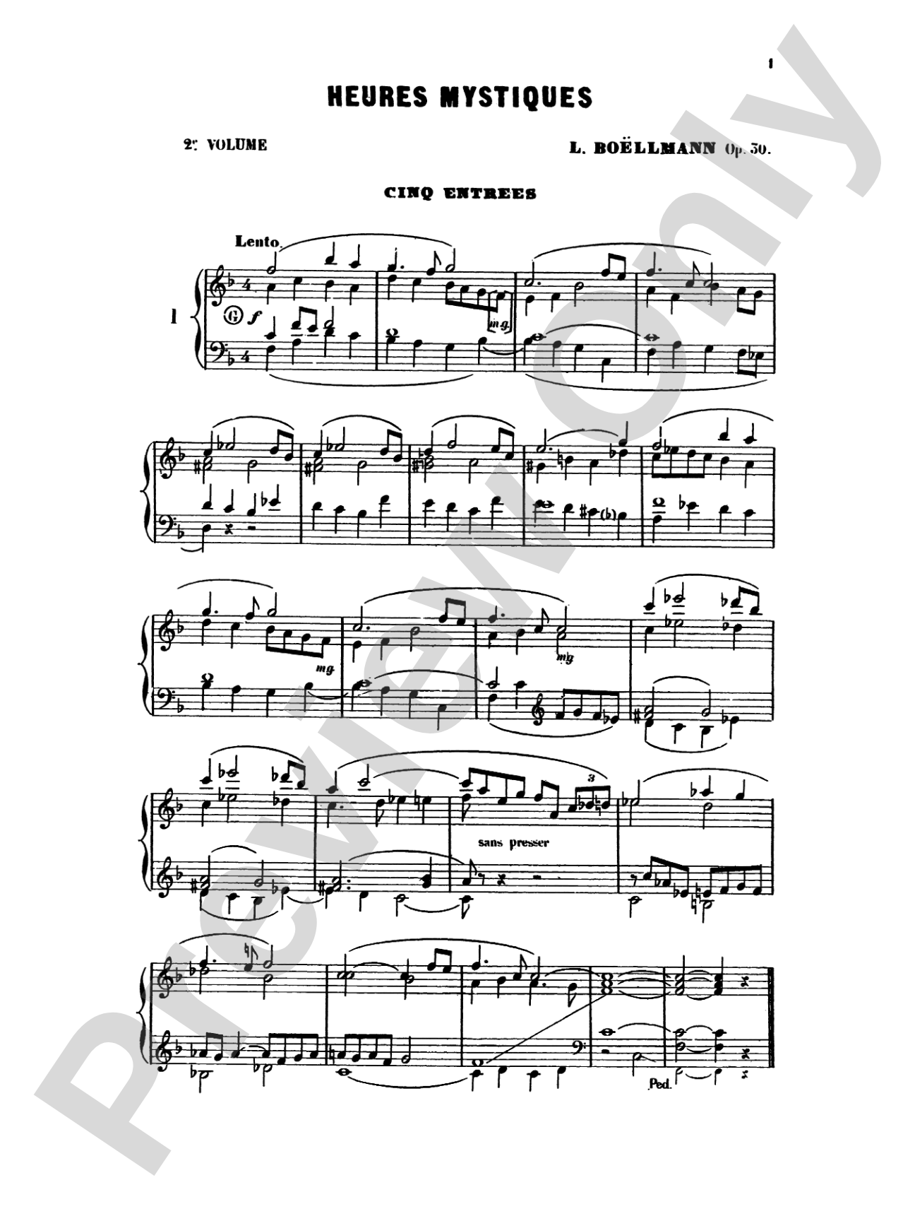 Boëllmann: Heures Mystiques, Op. 30, Volume II: Organ Comb Bound Book