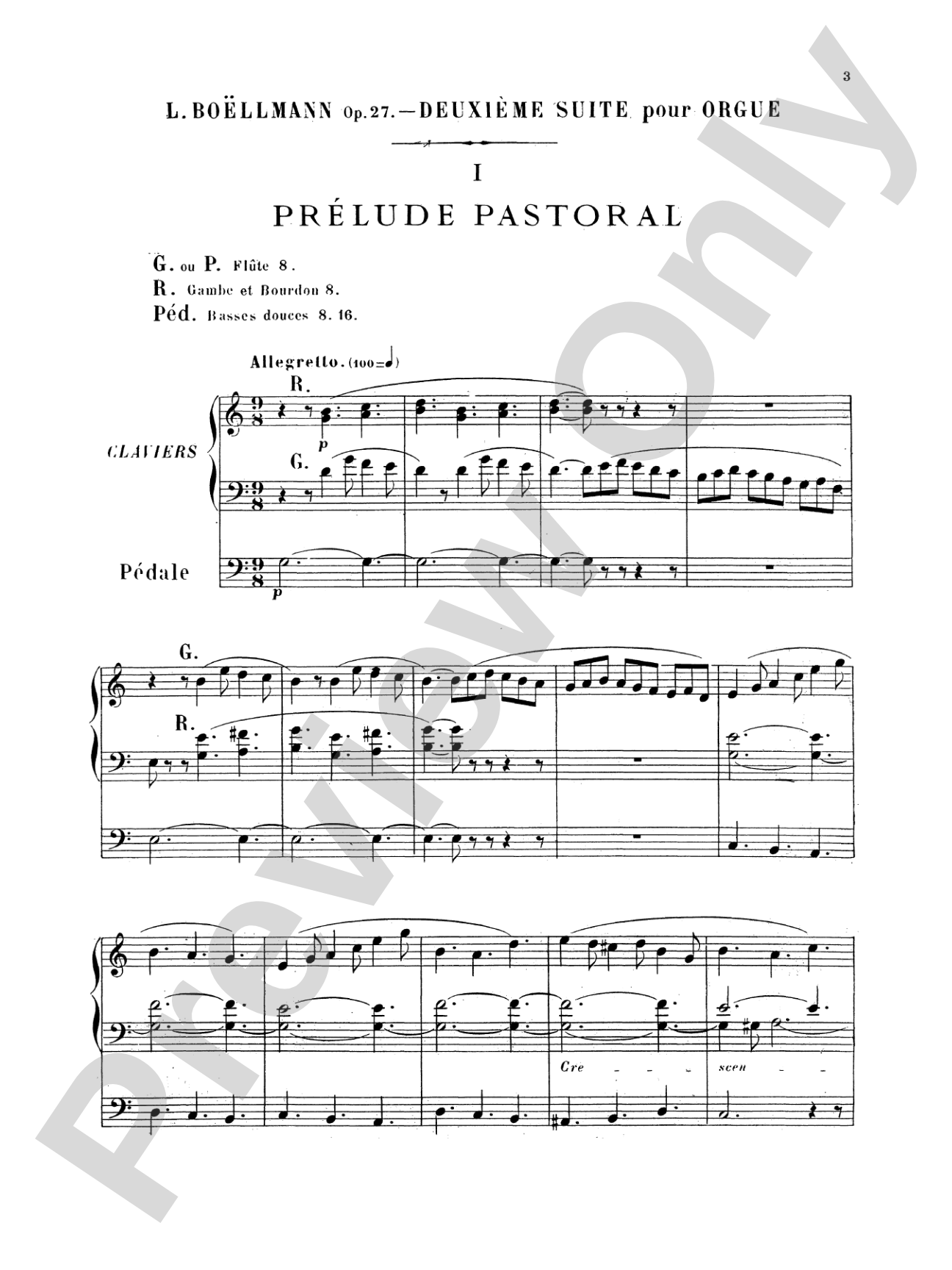 Boëllmann: Second Suite, Op. 27 (Urtext): Organ Sheet
