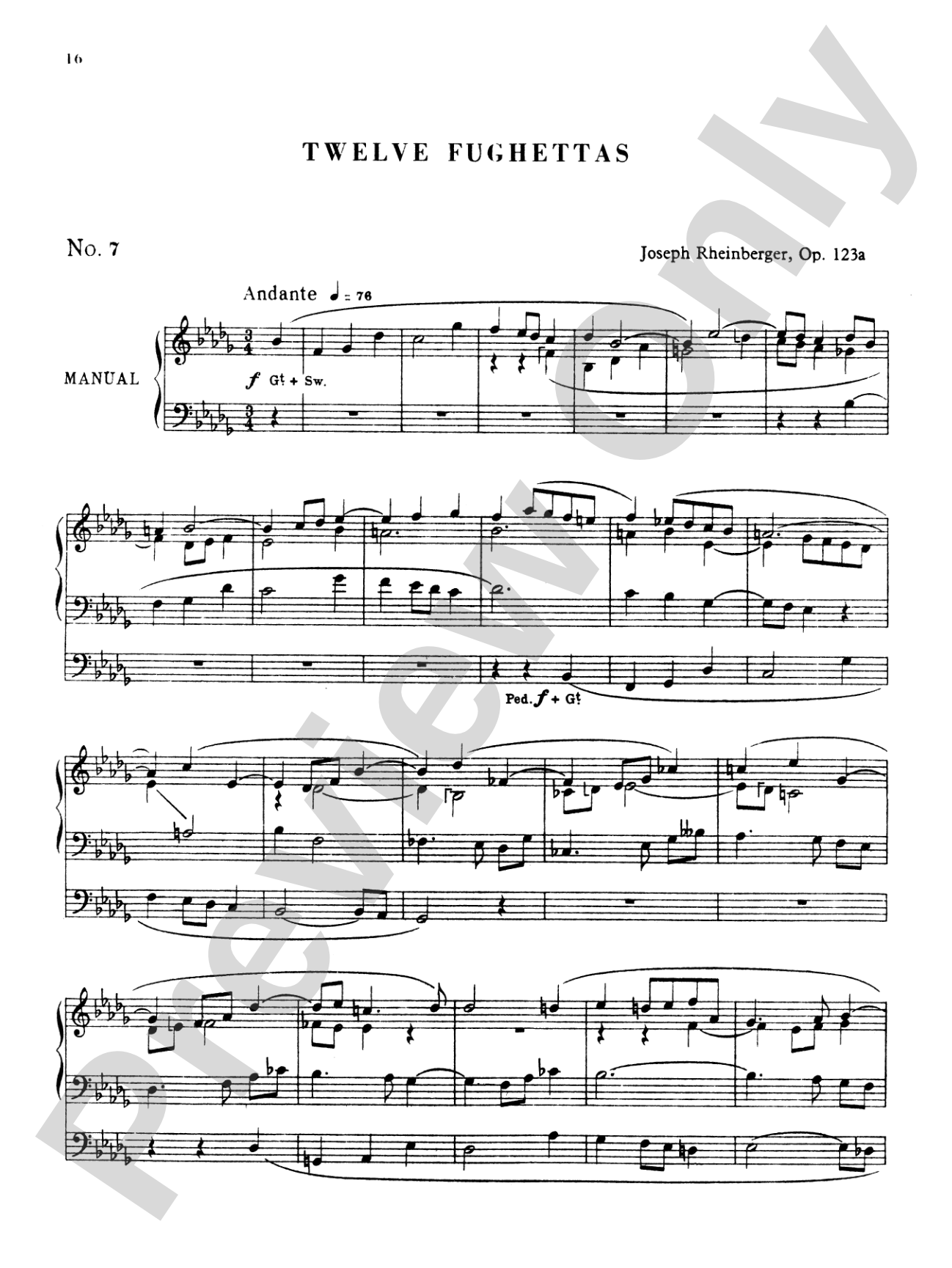 Rheinberger: Twelve Fughettas, Op. 123A