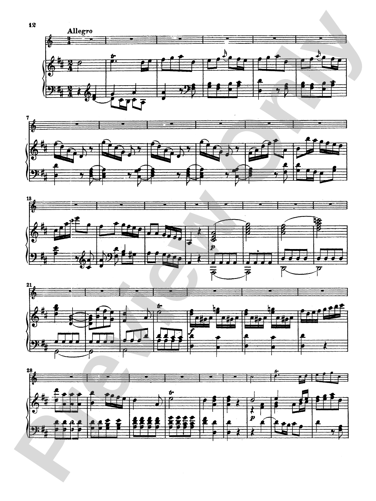 Haydn: Horn Concerto No. 1 in D Major: French Horn Part(s)
