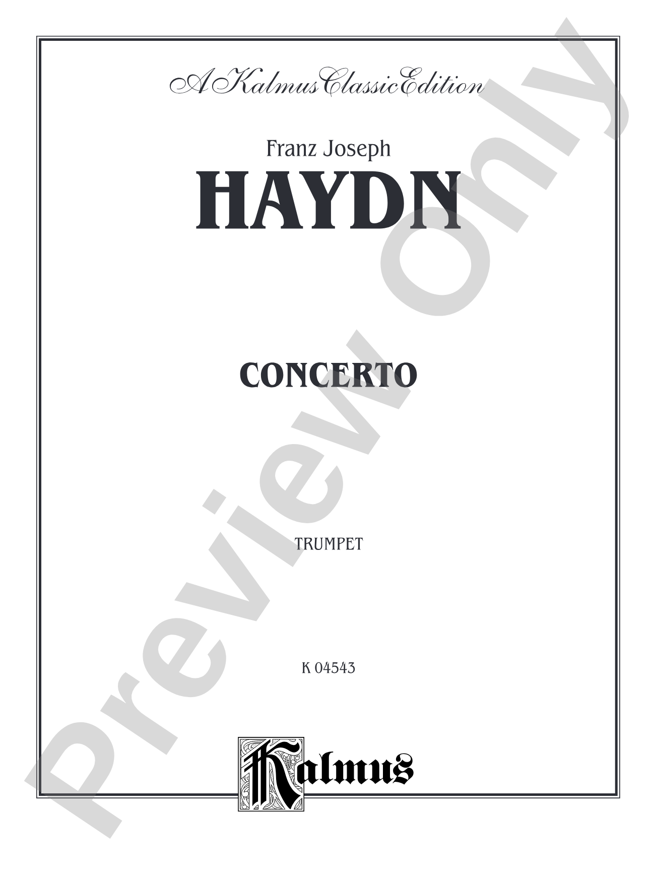 Haydn: Trumpet Concerto: Trumpet Part(s)