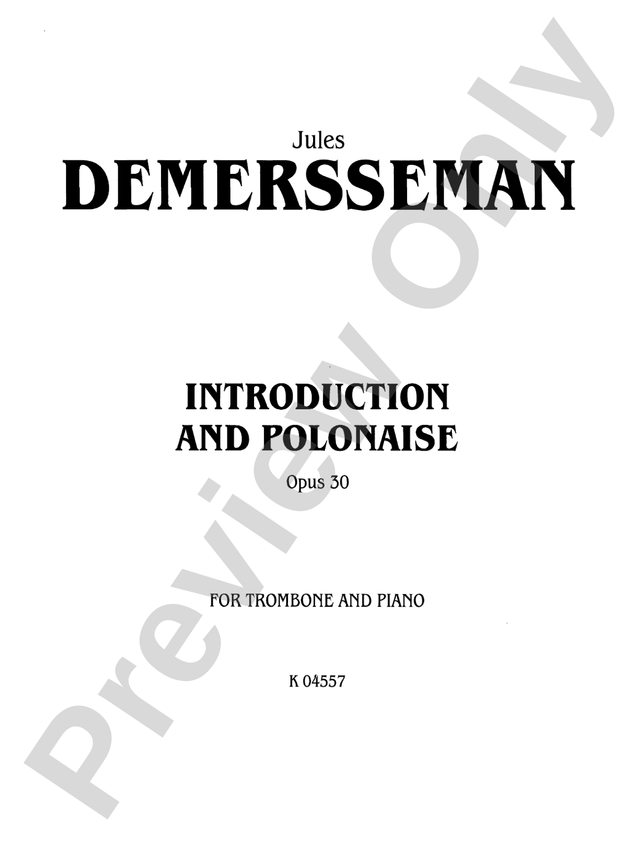 Demersseman: Introduction and Polonaise: Trombone Part(s)