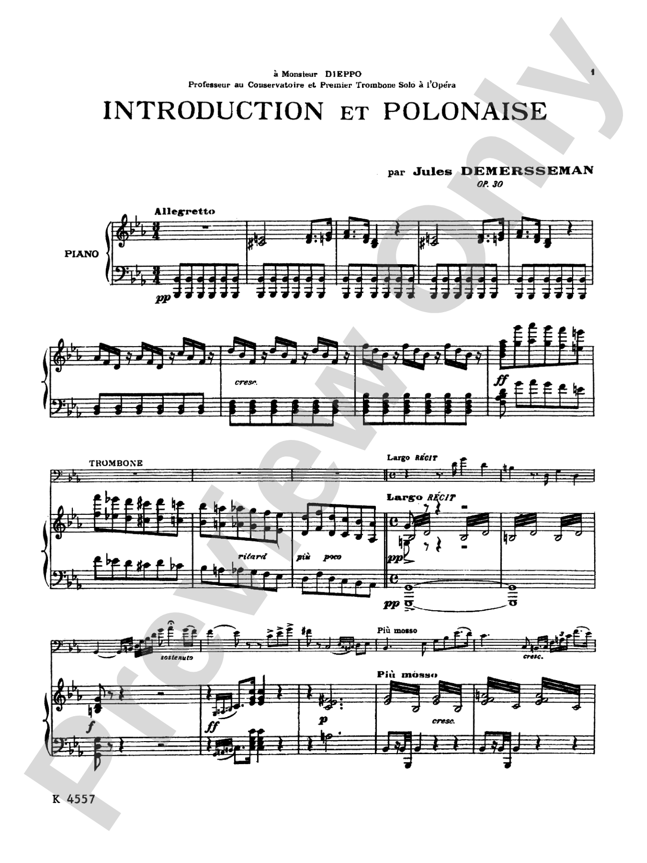 Demersseman: Introduction and Polonaise: Trombone Part(s)