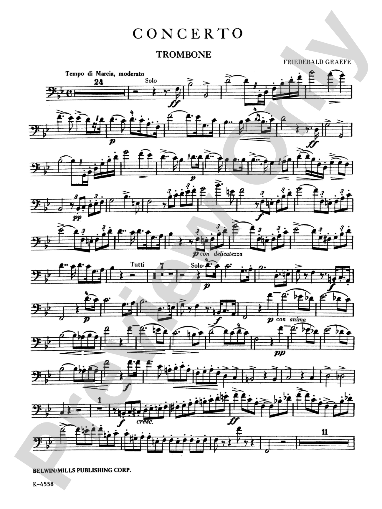 Graefe: Concerto: Trombone Part(s)
