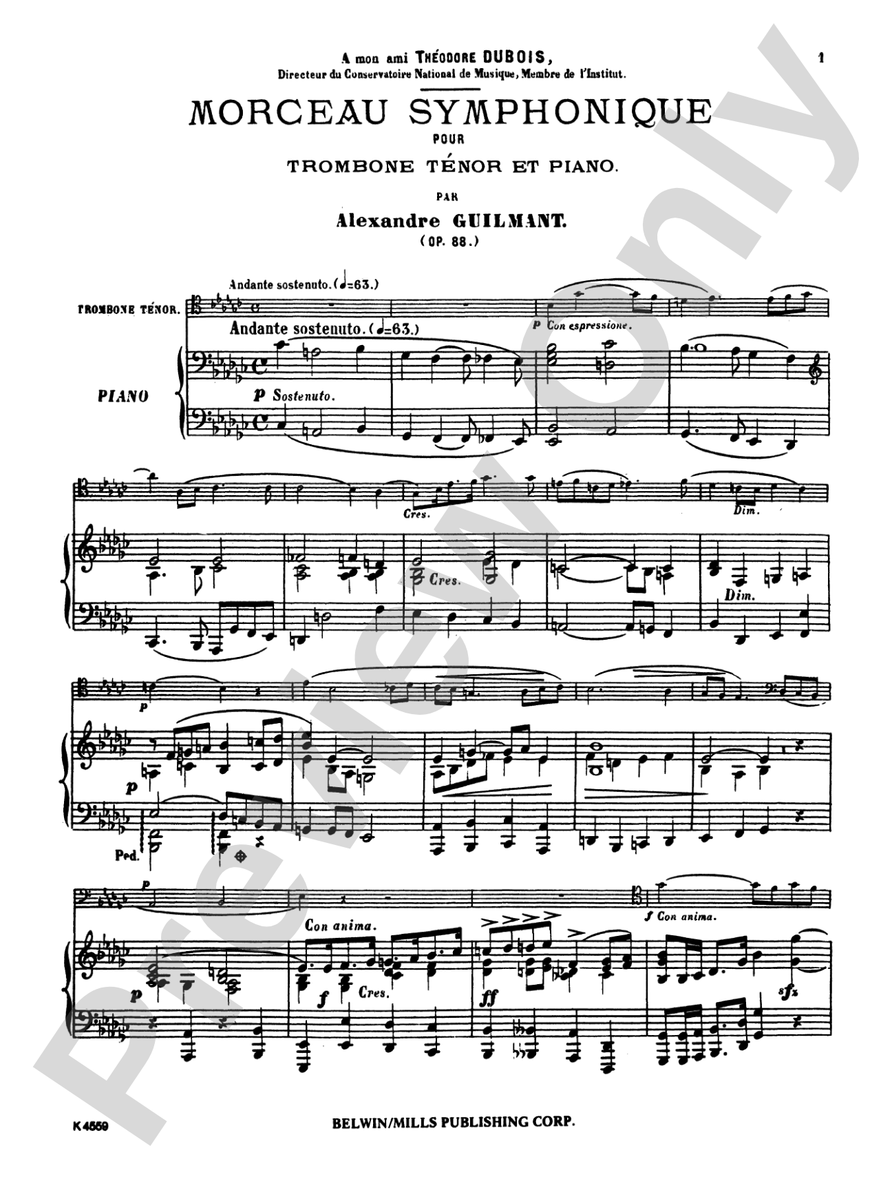 Guilmant: Morceau Symphonique, Op. 88: Trombone Part(s)