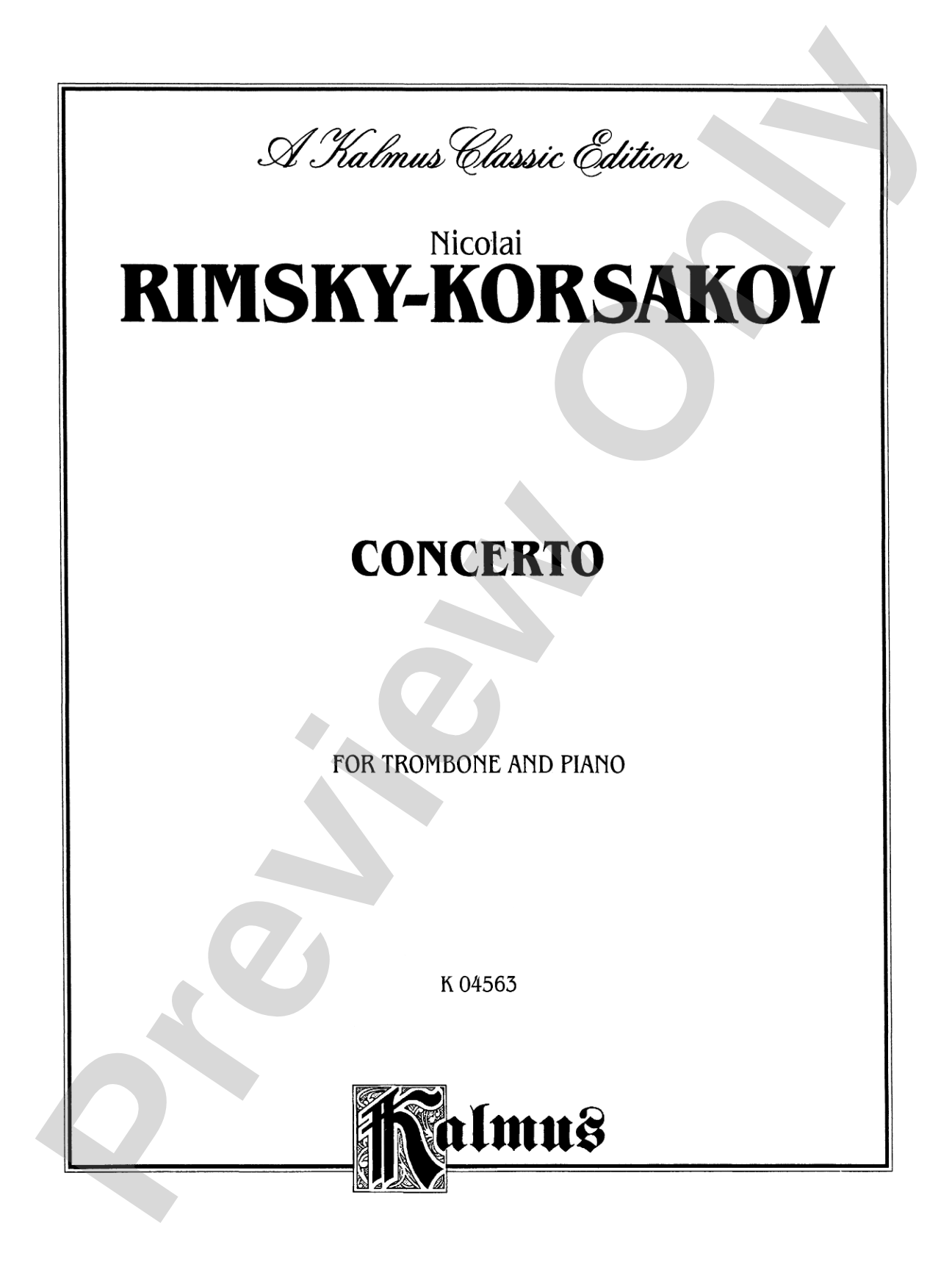 Rimsky-Korsakov: Concerto: Trombone Part(s)