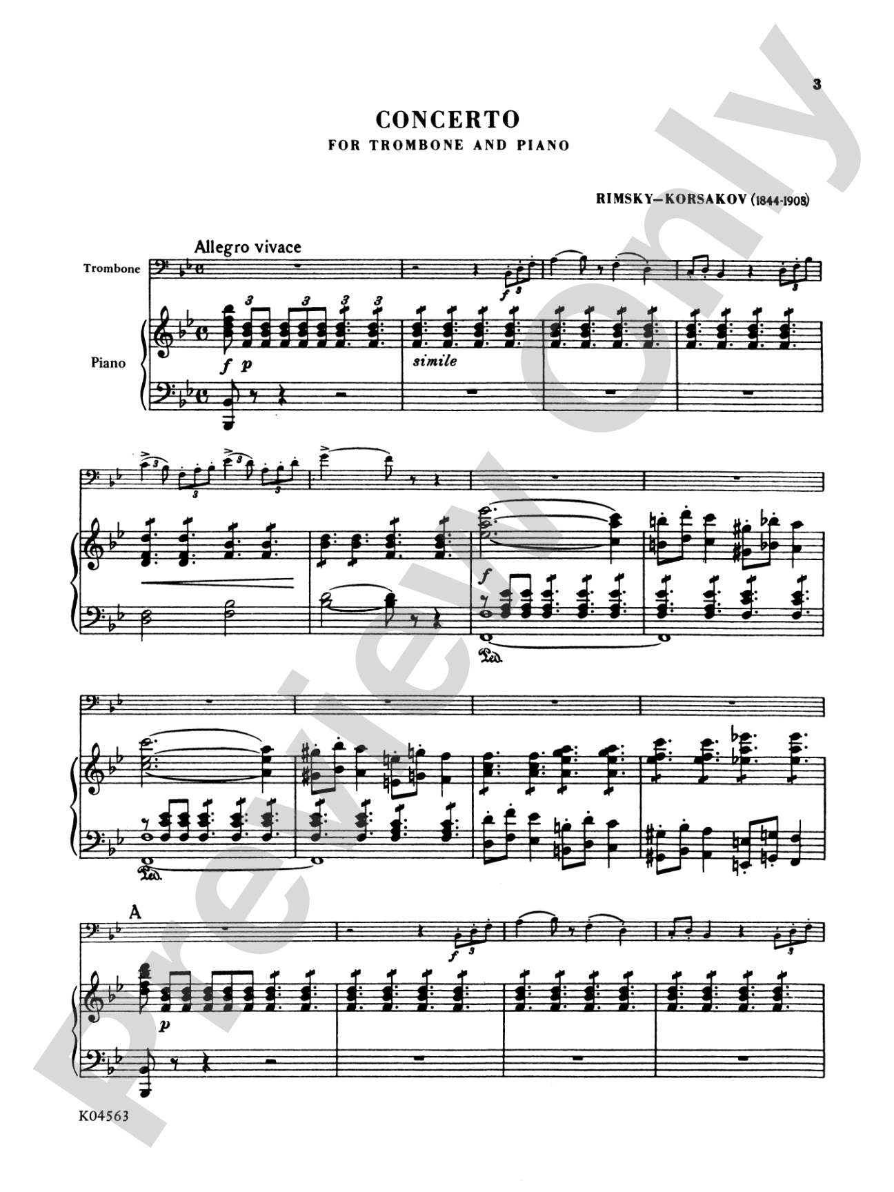 Rimsky-Korsakov: Concerto: Trombone Part(s)