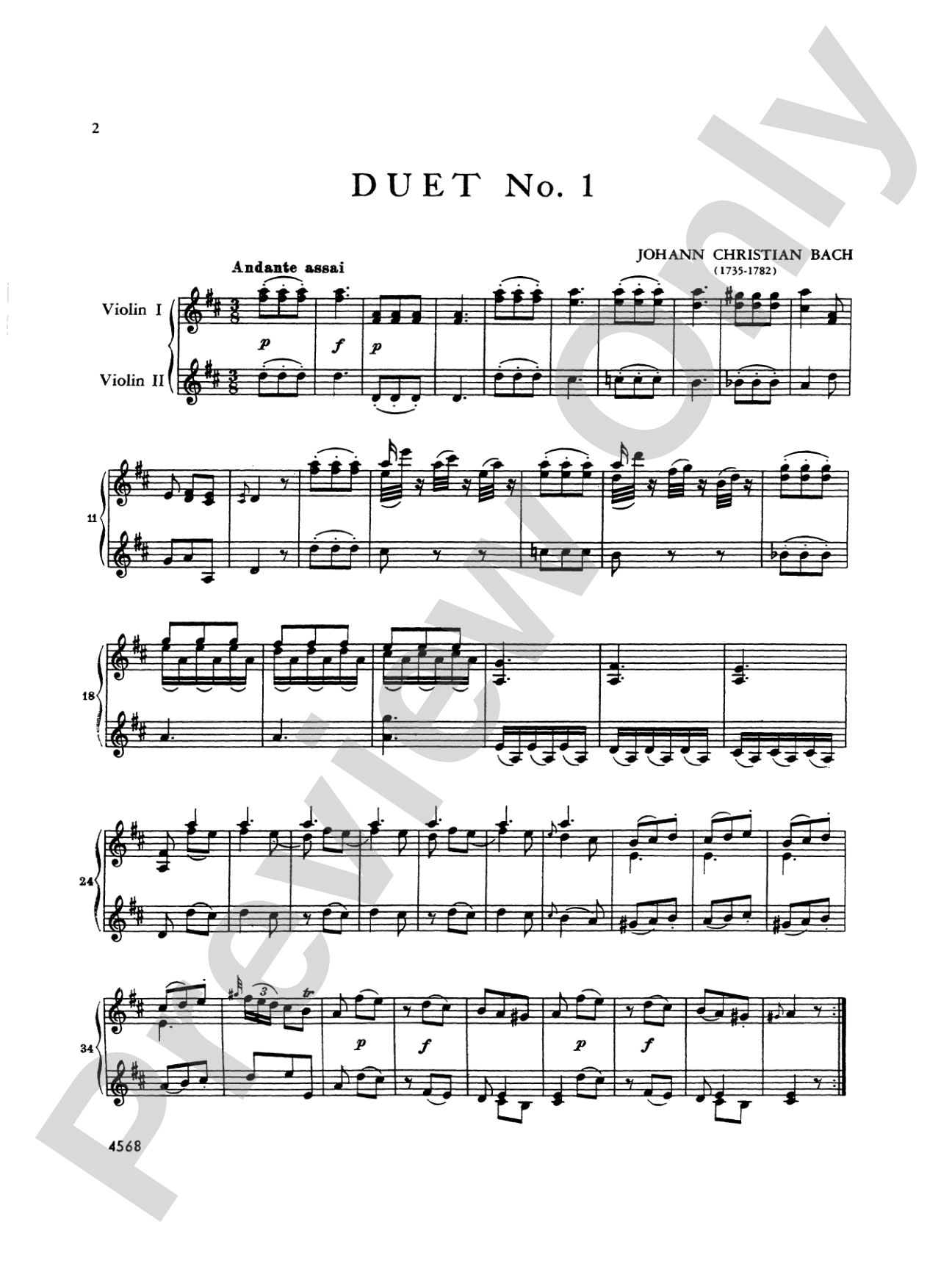 Bach: Six Duets, Volume I: Violin Book