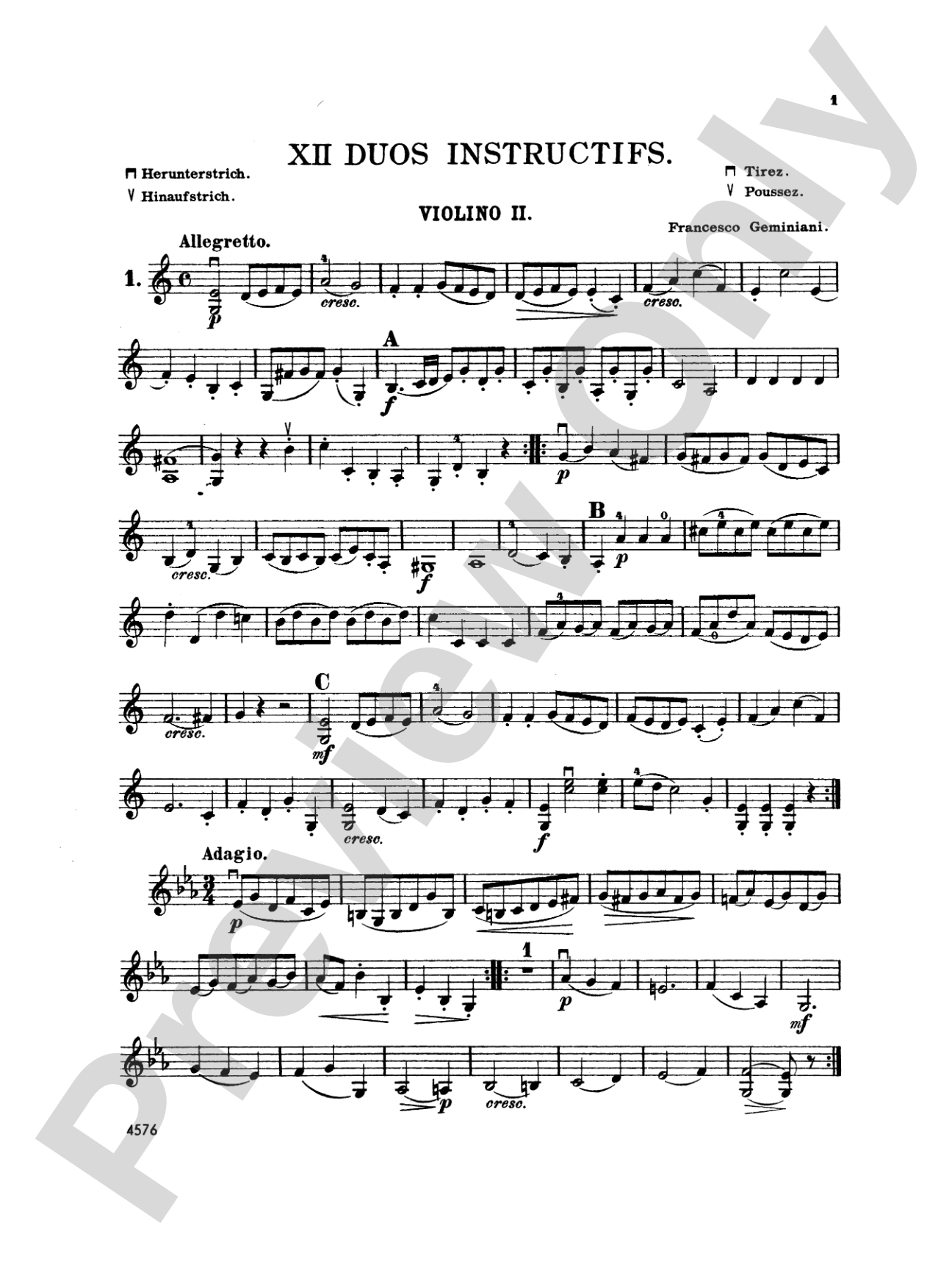 Geminiani: Twelve Instructive Duets