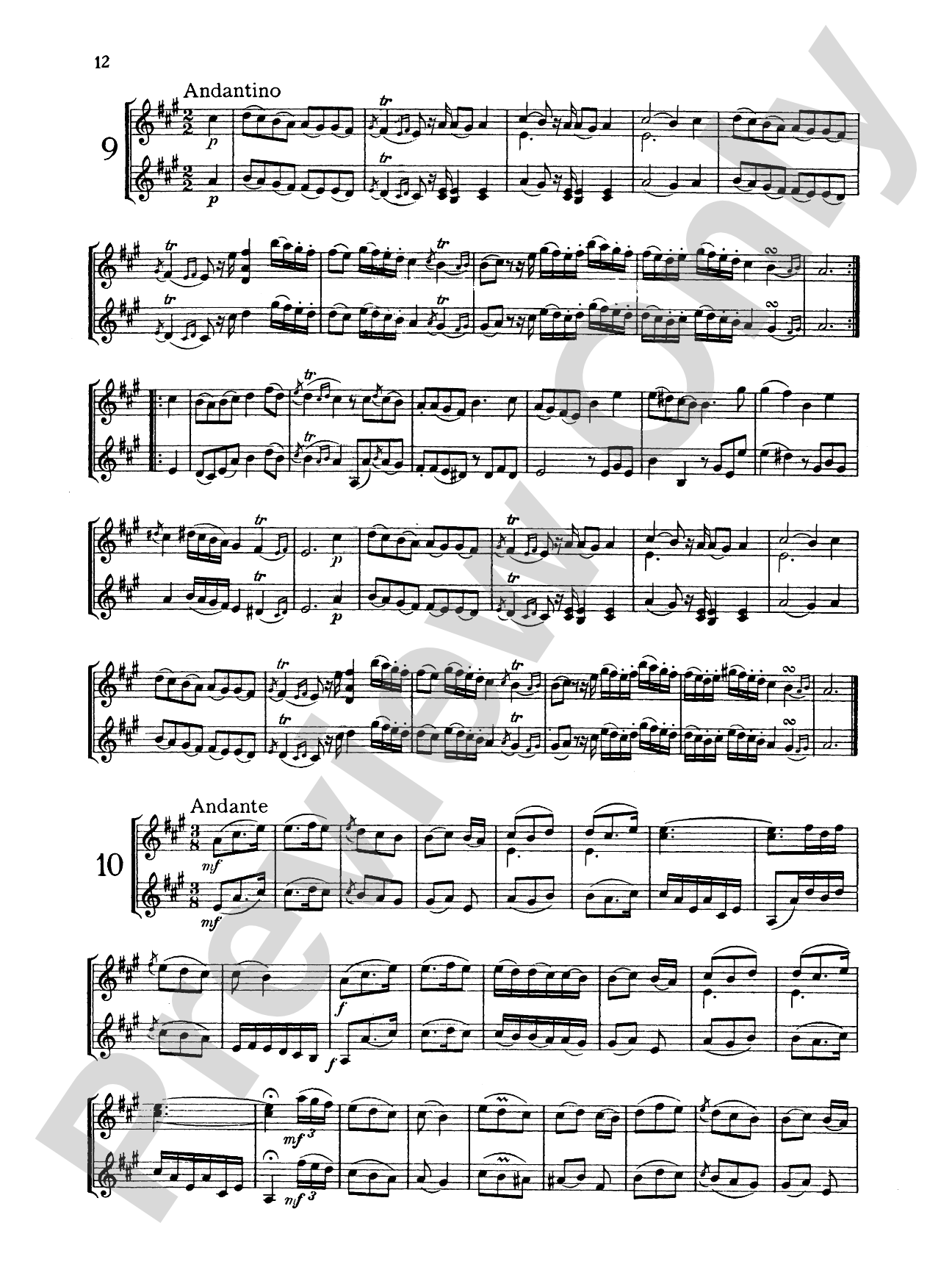 Mozart: Twelve Duets: Violin Book
