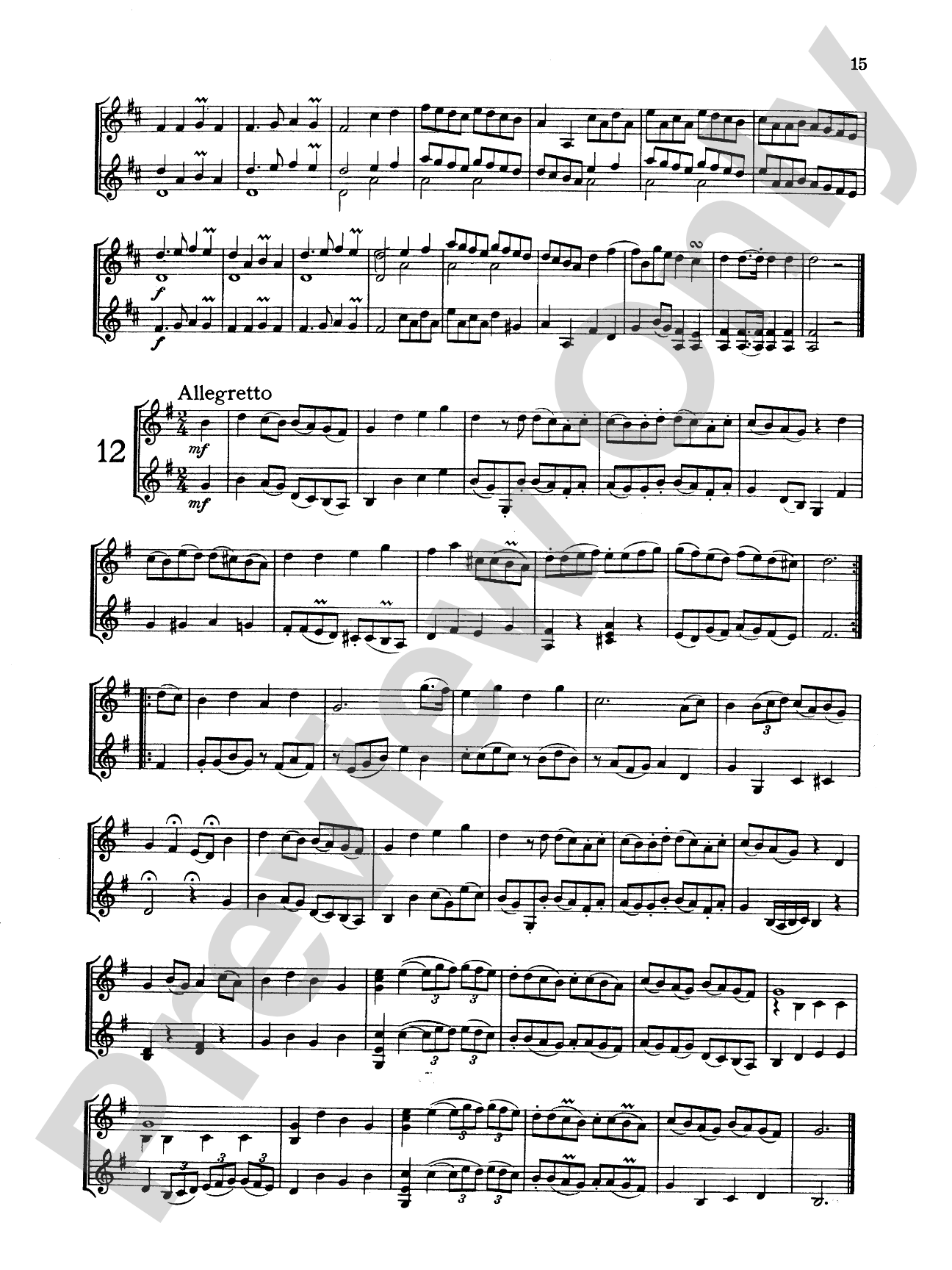 Mozart: Twelve Duets: Violin Book