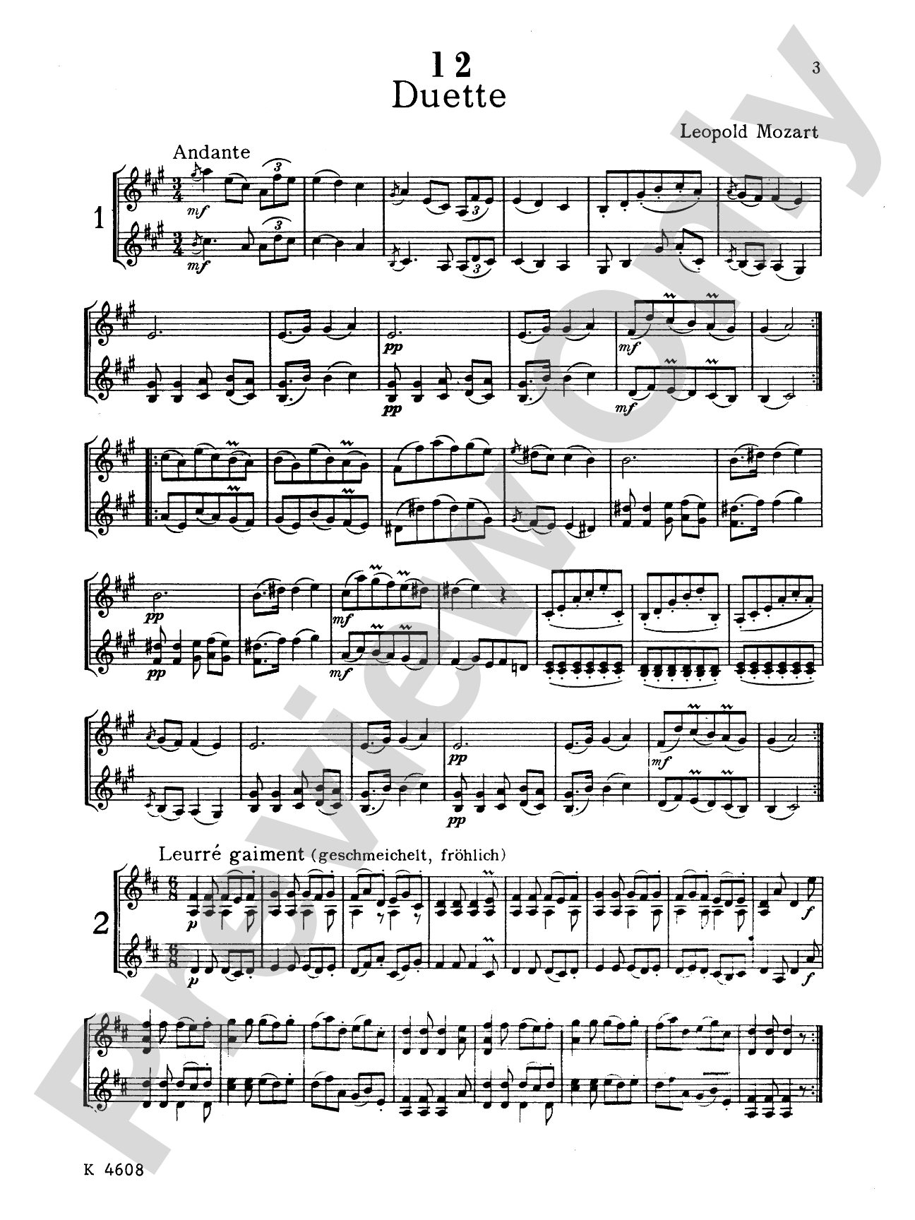 Mozart: Twelve Duets: Violin Book
