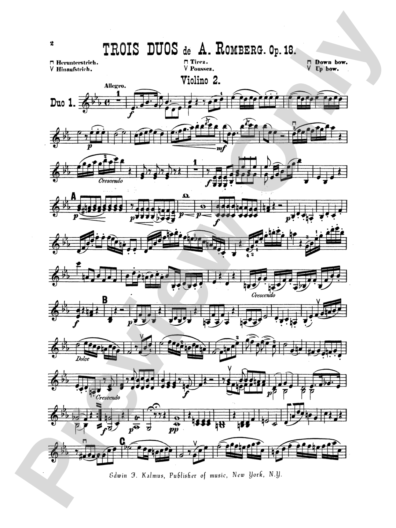 Romberg: Three Duets, Op. 18
