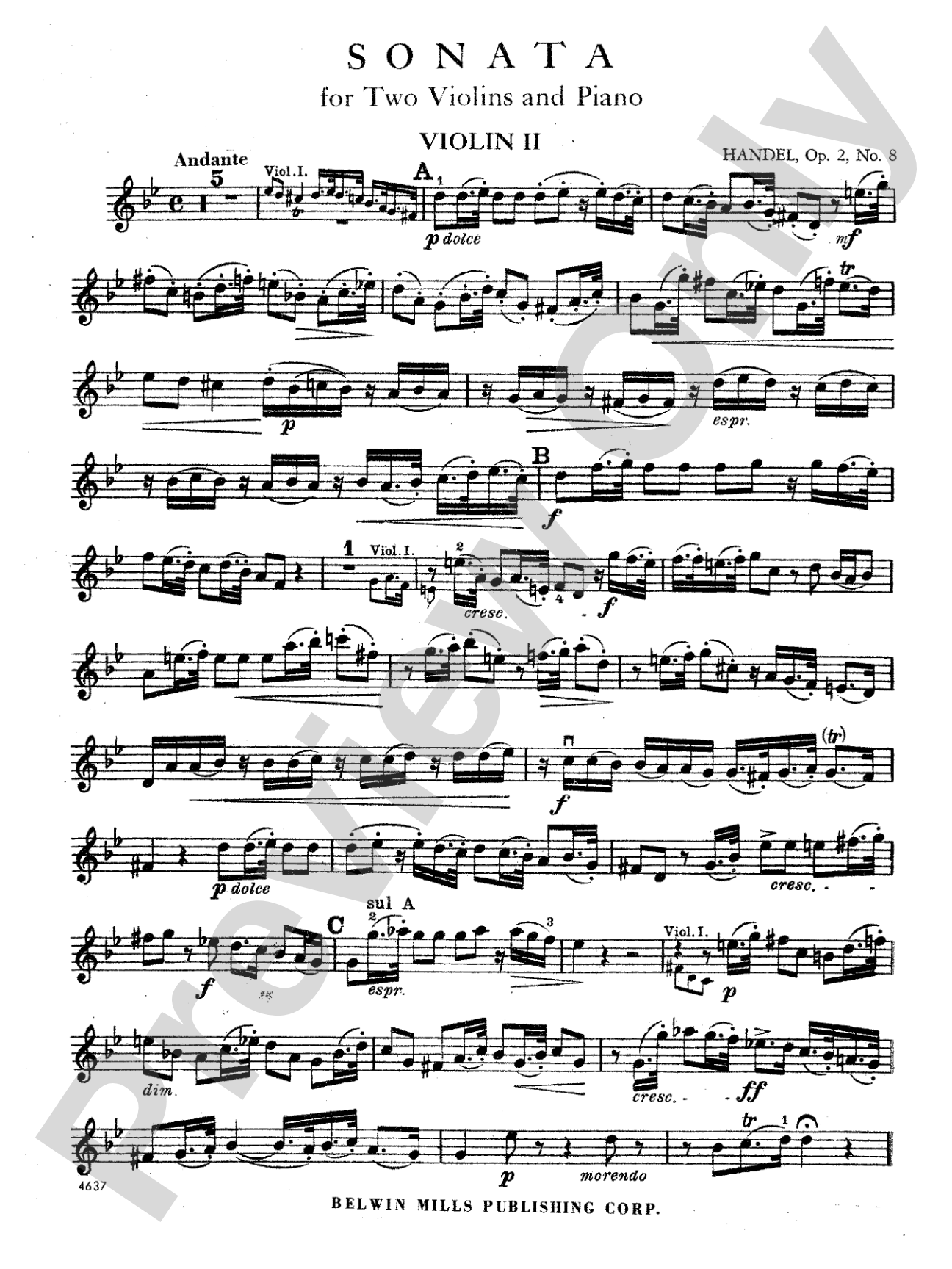 Handel: Sonata in G Minor, Op. 2, No. 8