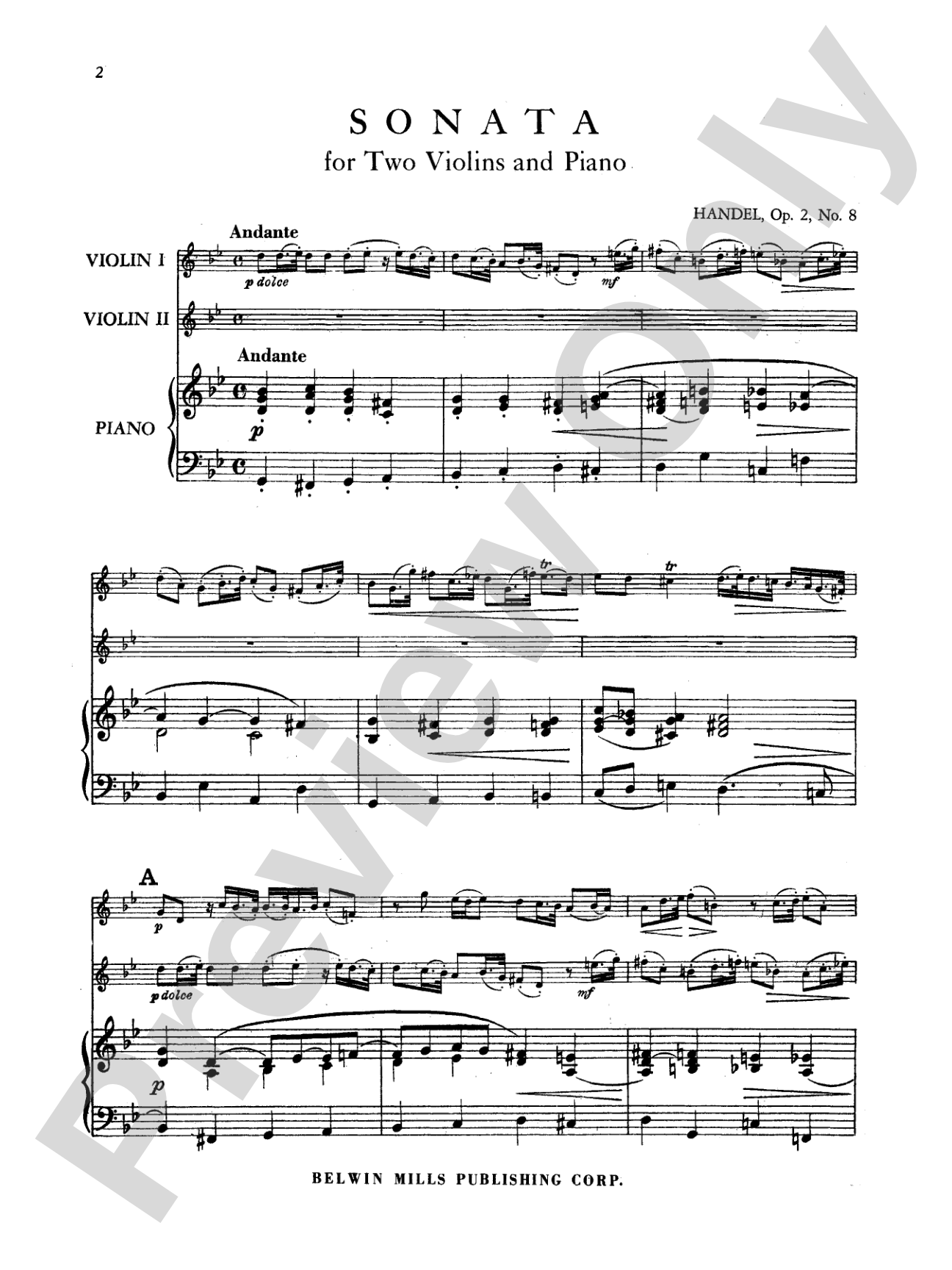 Handel: Sonata in G Minor, Op. 2, No. 8