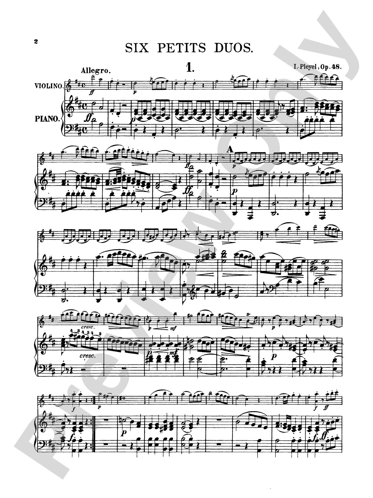 Pleyel: Six Little Duets, Op. 48