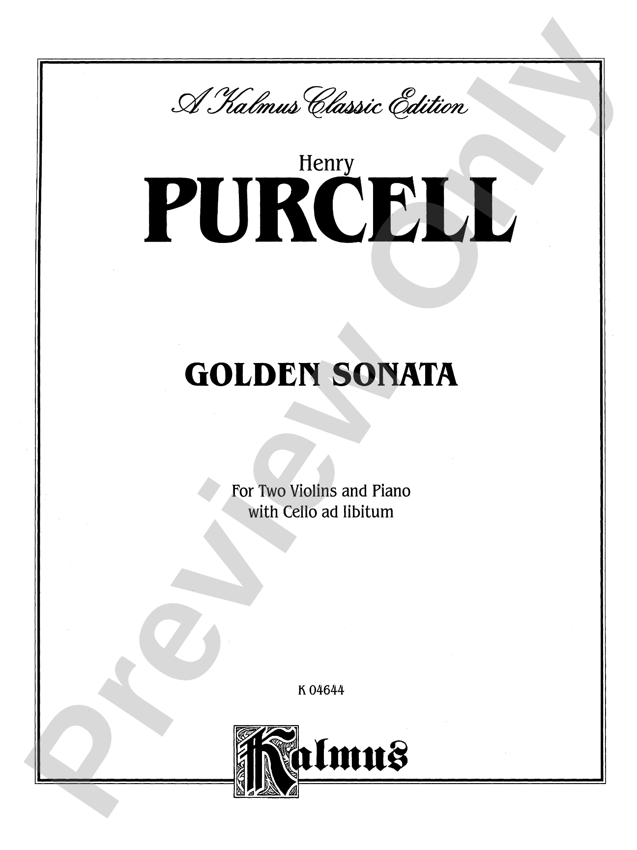 Purcell: Golden Sonata