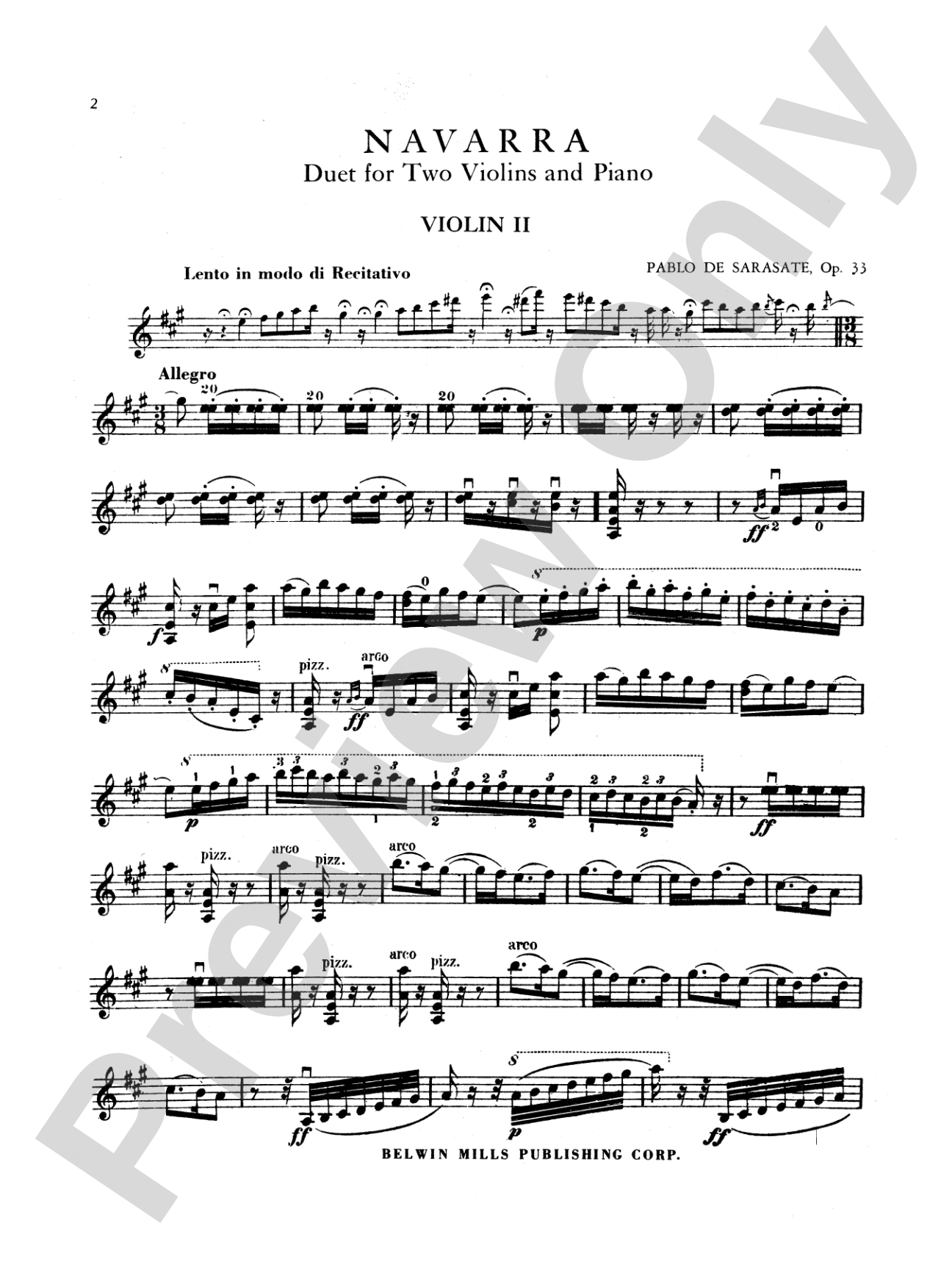 Sarasate: Navarra, Op. 33