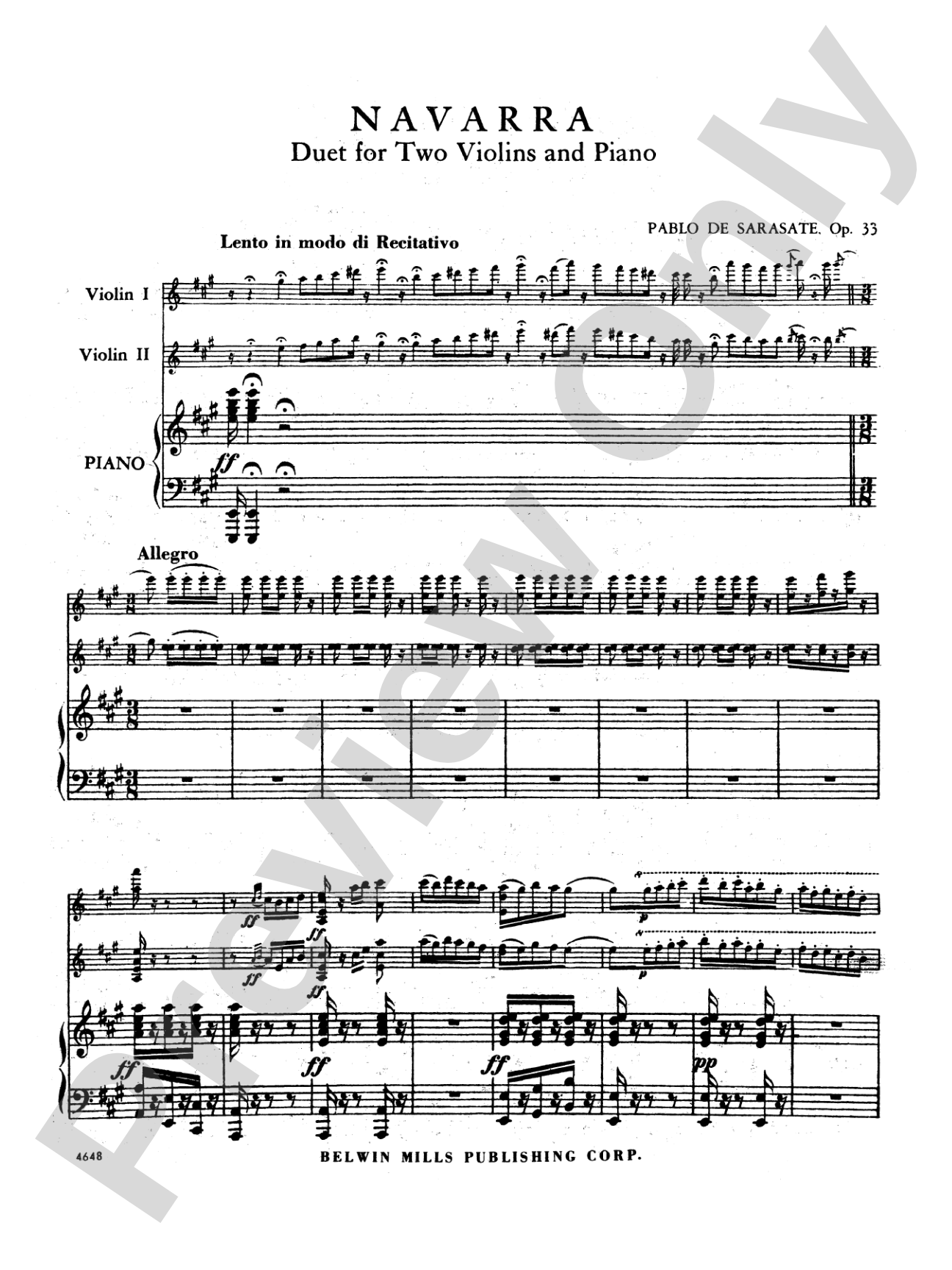 Sarasate: Navarra, Op. 33