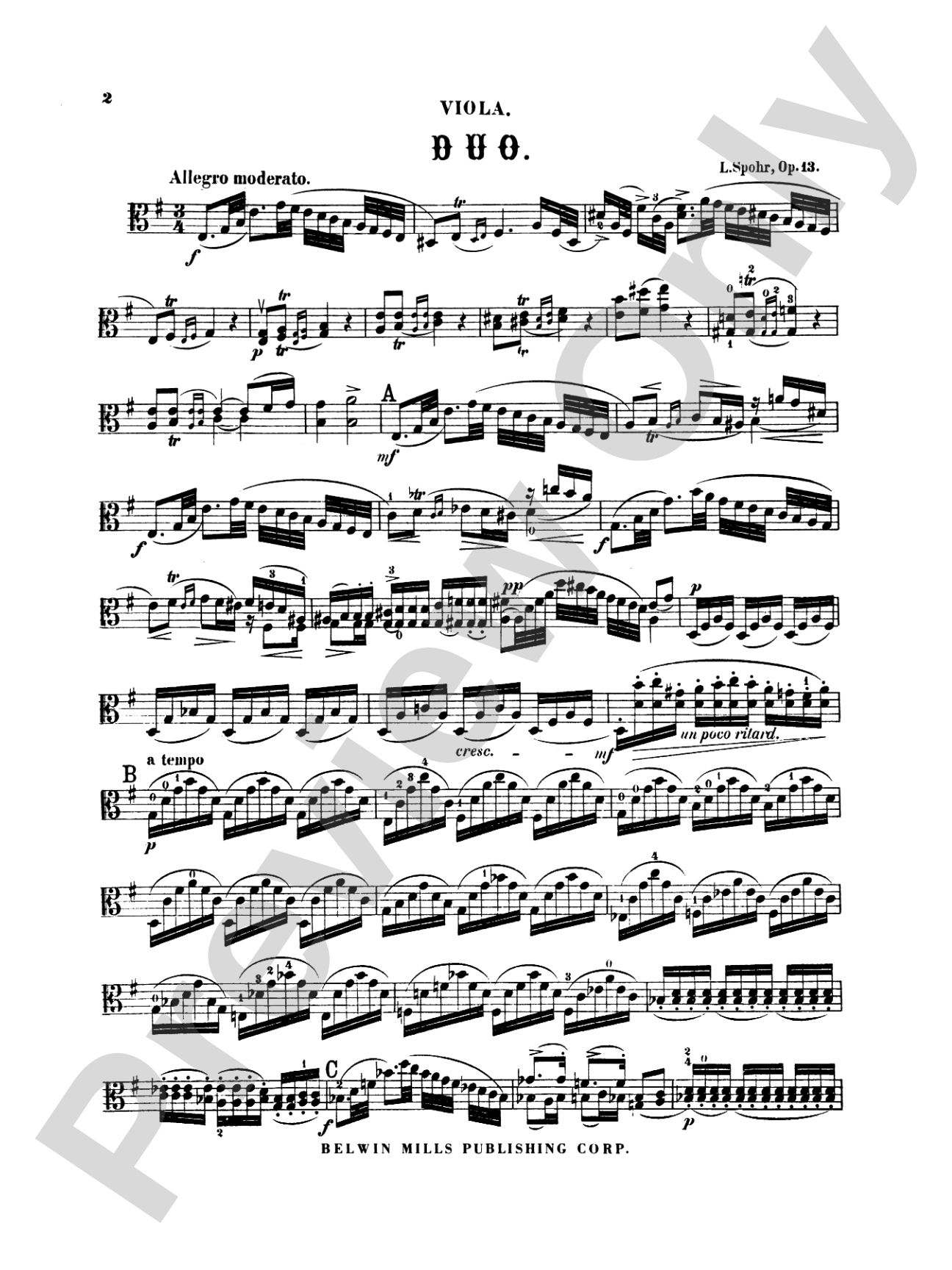 Spohr: Duet, Op. 13