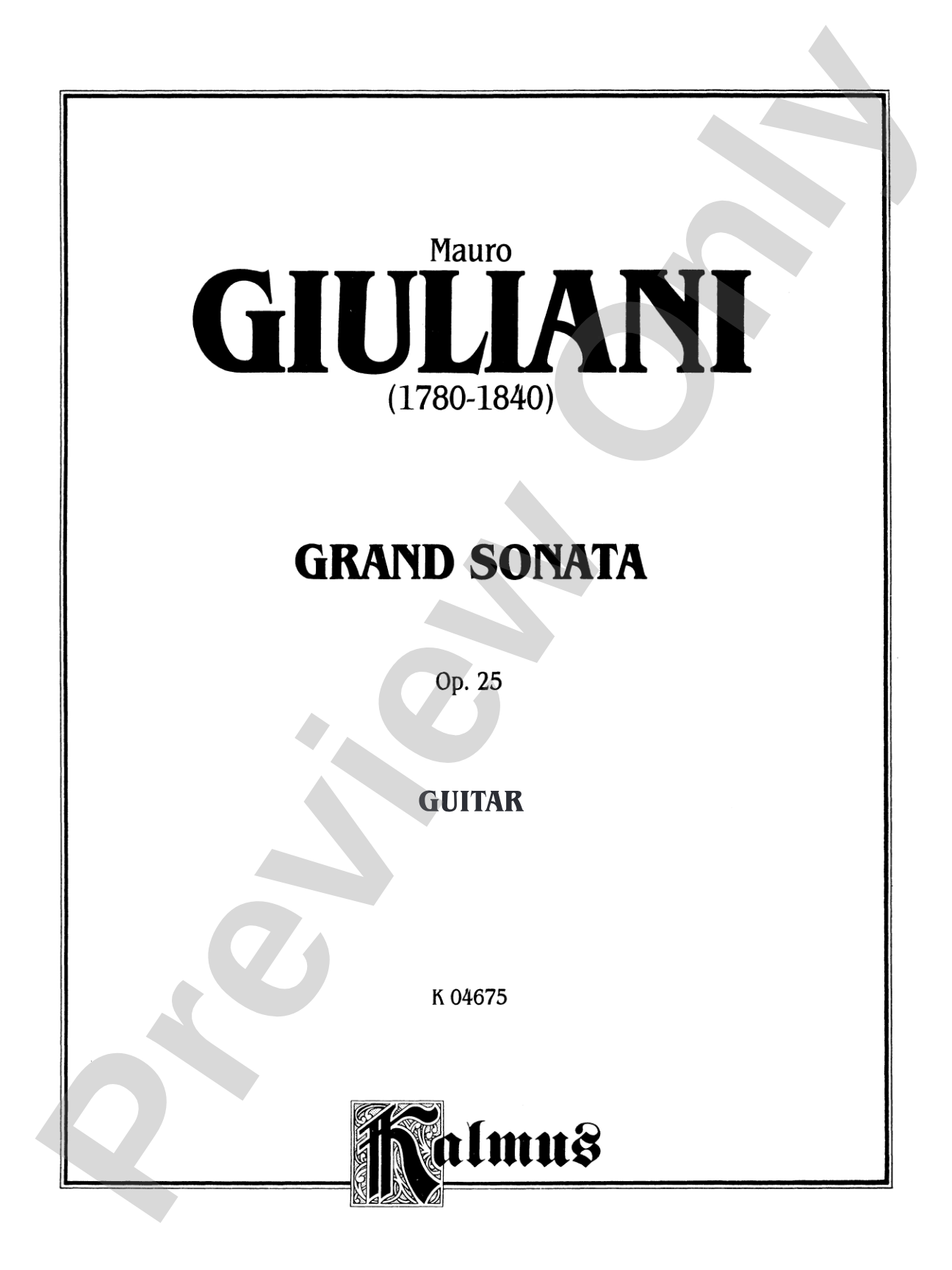 Giuliani: Grand Sonata for Violin and Guitar, Op. 25