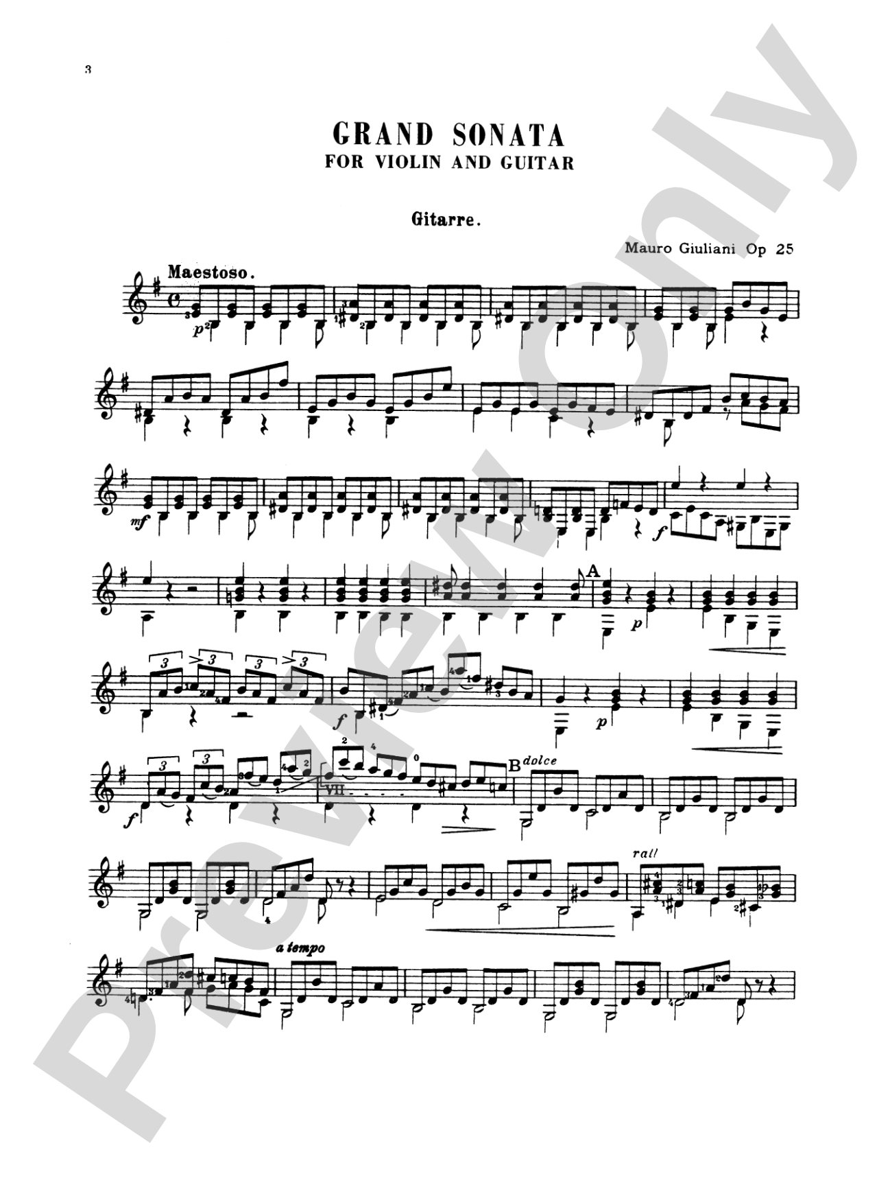 Giuliani: Grand Sonata for Violin and Guitar, Op. 25