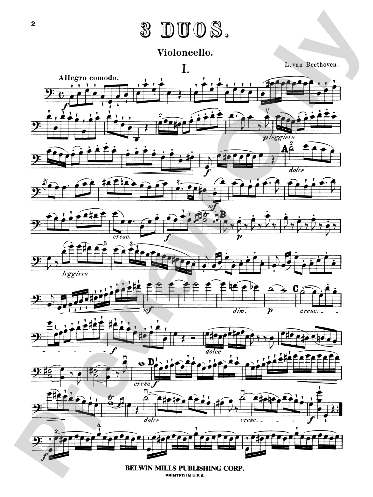 Beethoven: Three Duets for Violin and Cello