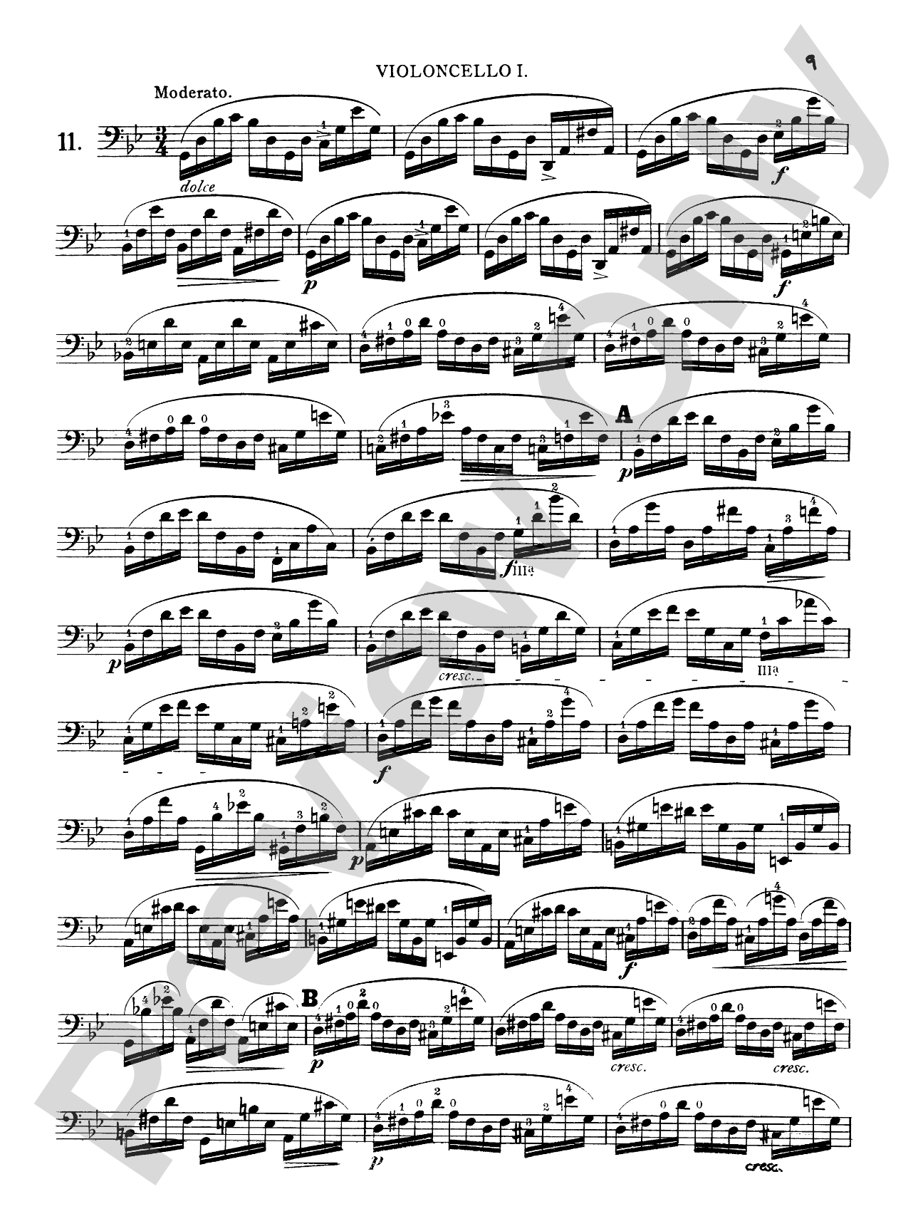 Franchomme: Twelve Caprices for Two Cellos, Op. 7 (Book II Score & Parts)