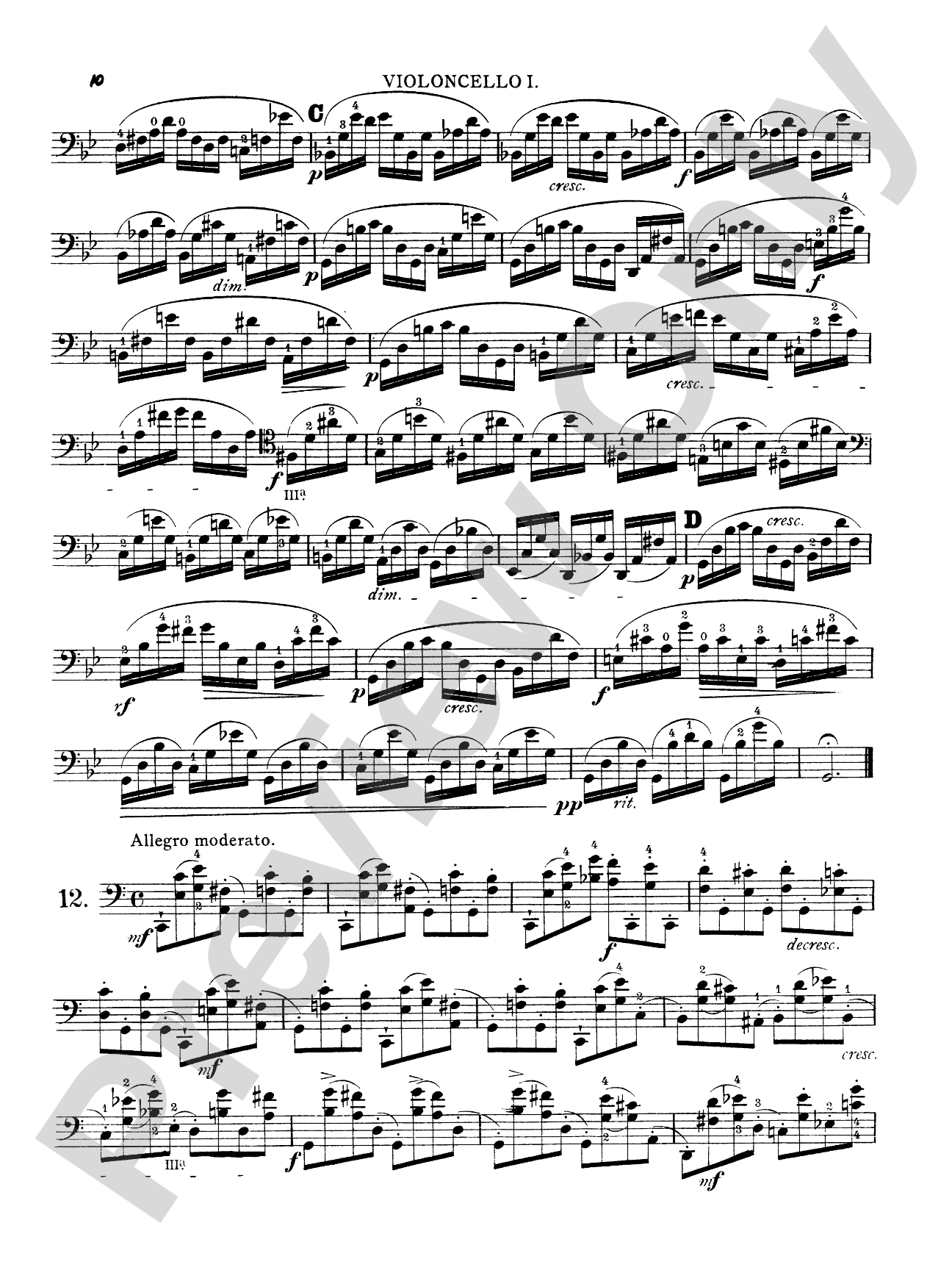 Franchomme: Twelve Caprices for Two Cellos, Op. 7 (Book II Score & Parts)